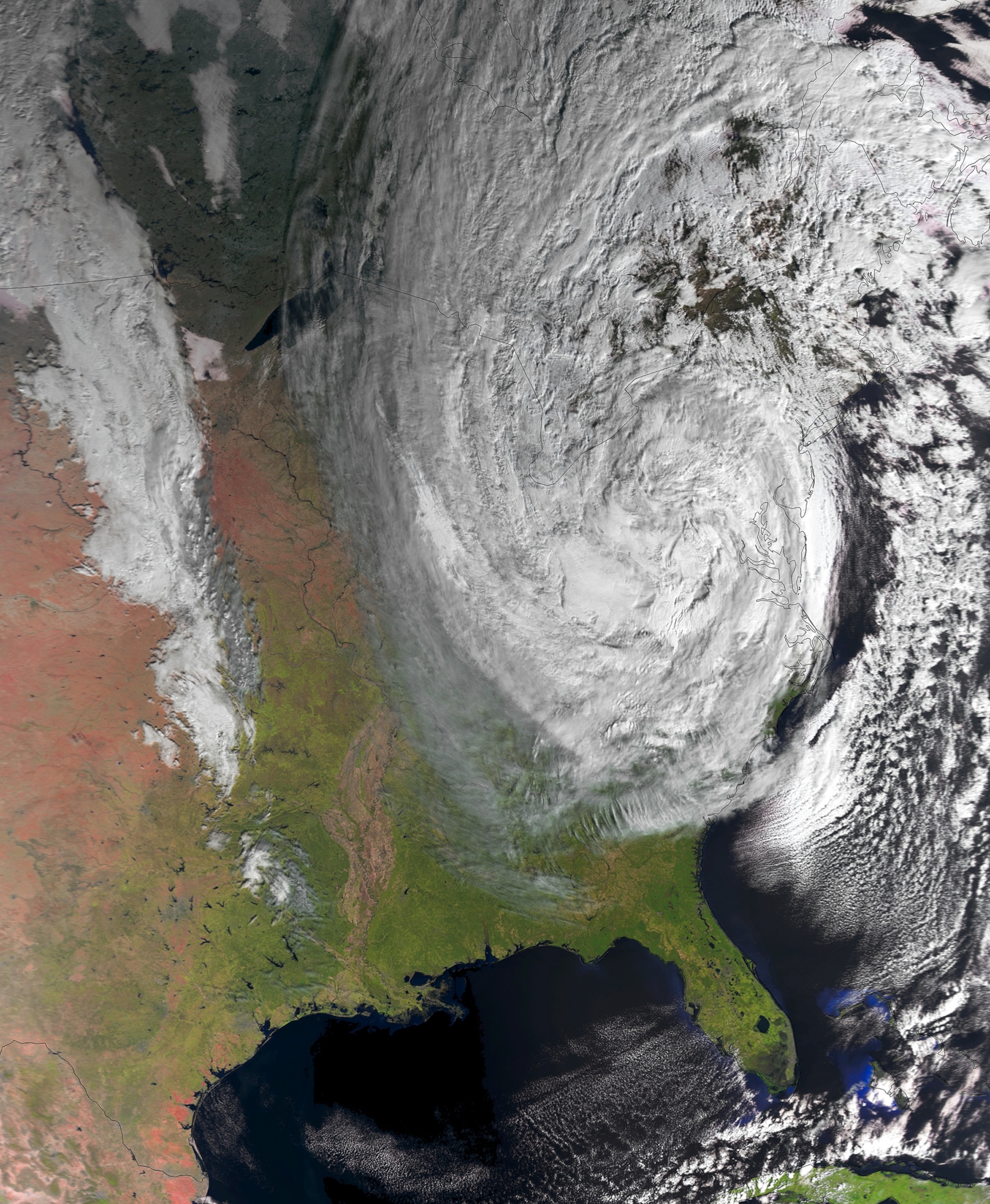 superstorm Sandy from above