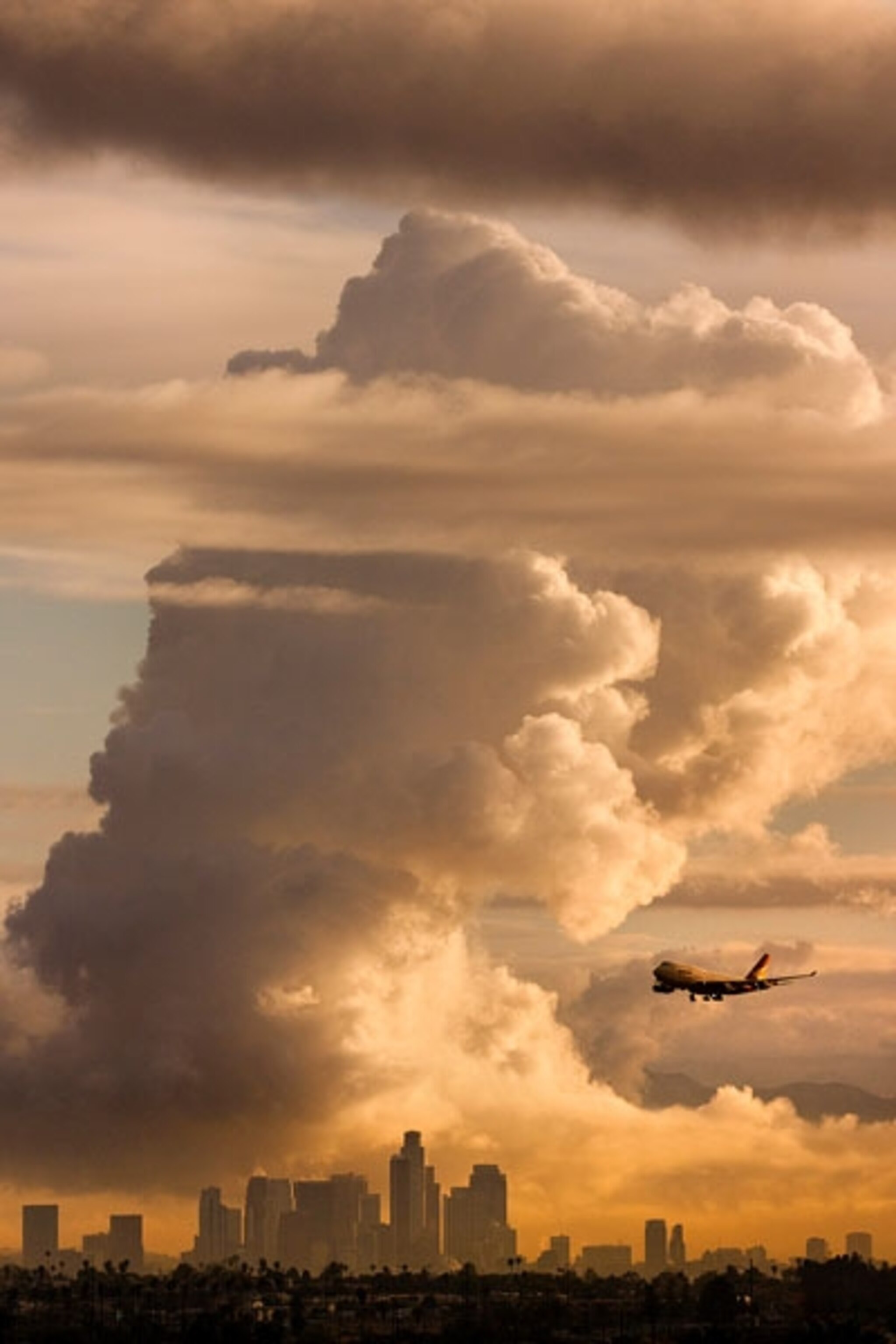 Storm cloud over downtown Los Angeles