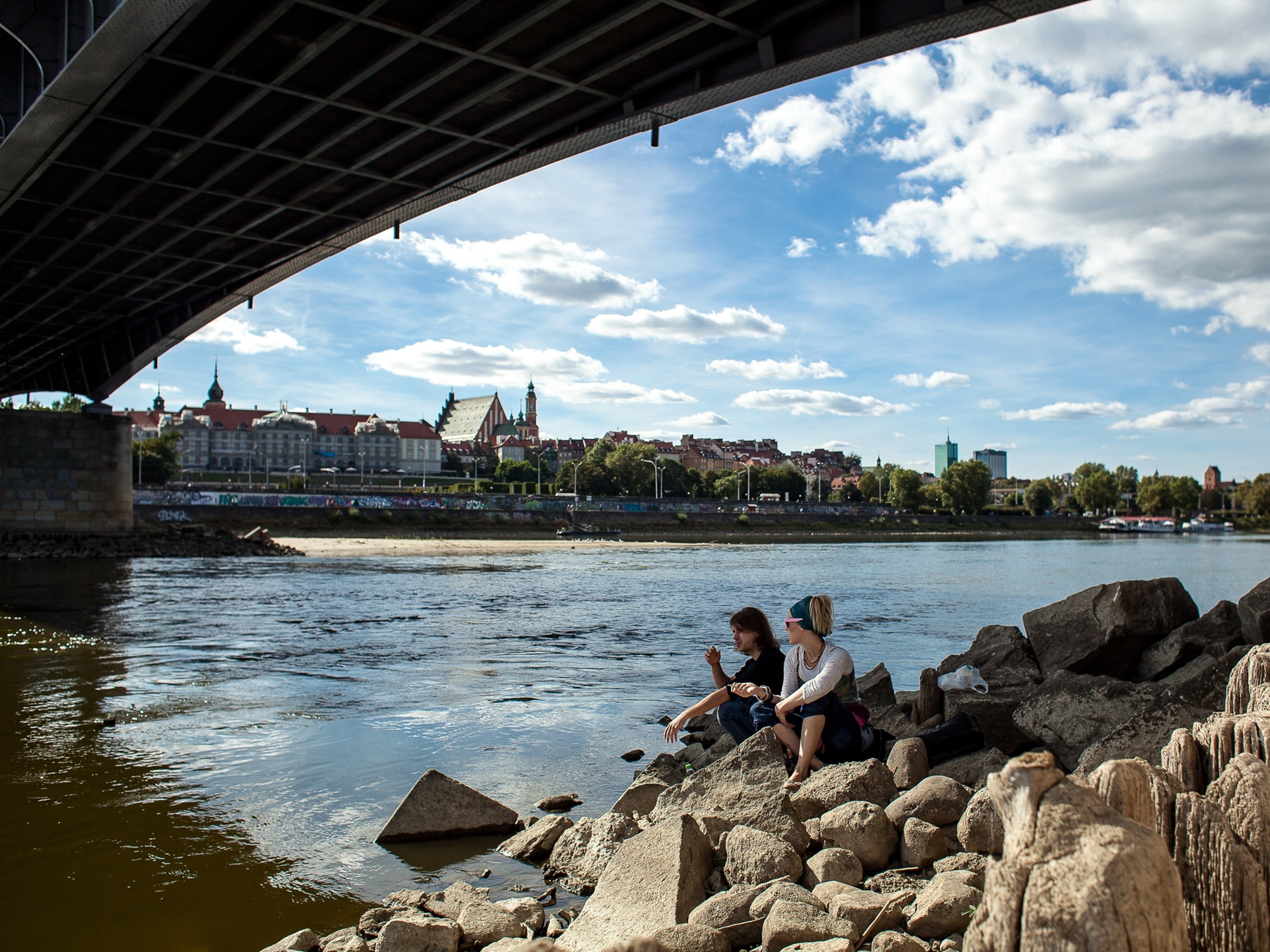 Warsaw picture - for gallery on royal treasures revealed during drought as Poland river sinks