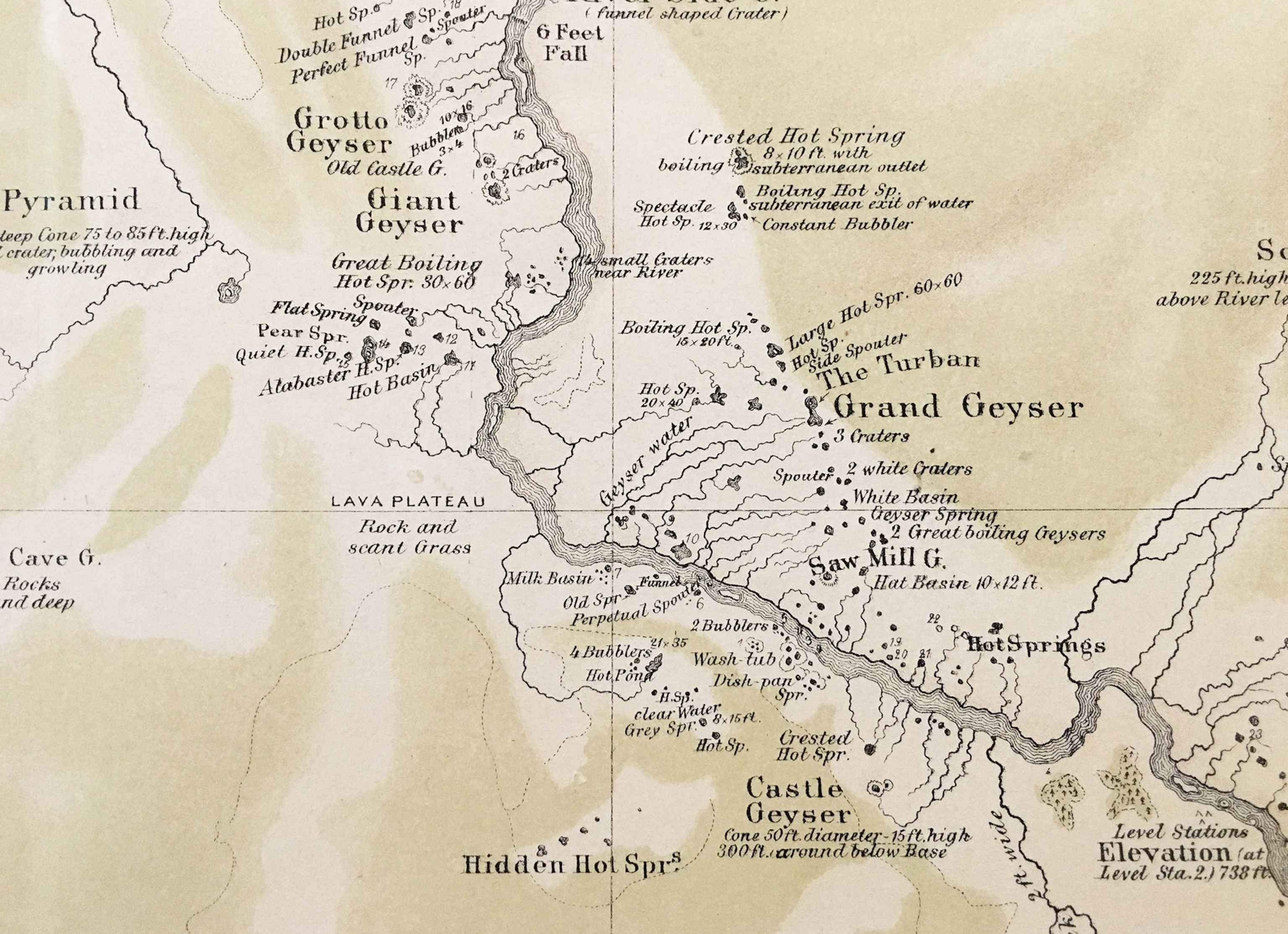 a map showing the Upper Geyser Basic in Yellowstone National Park