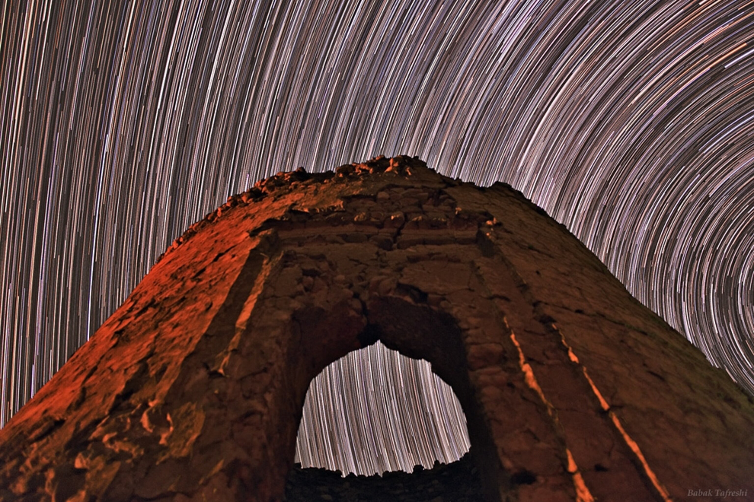 Star trails over the Alborz mountain range in Iran picture.