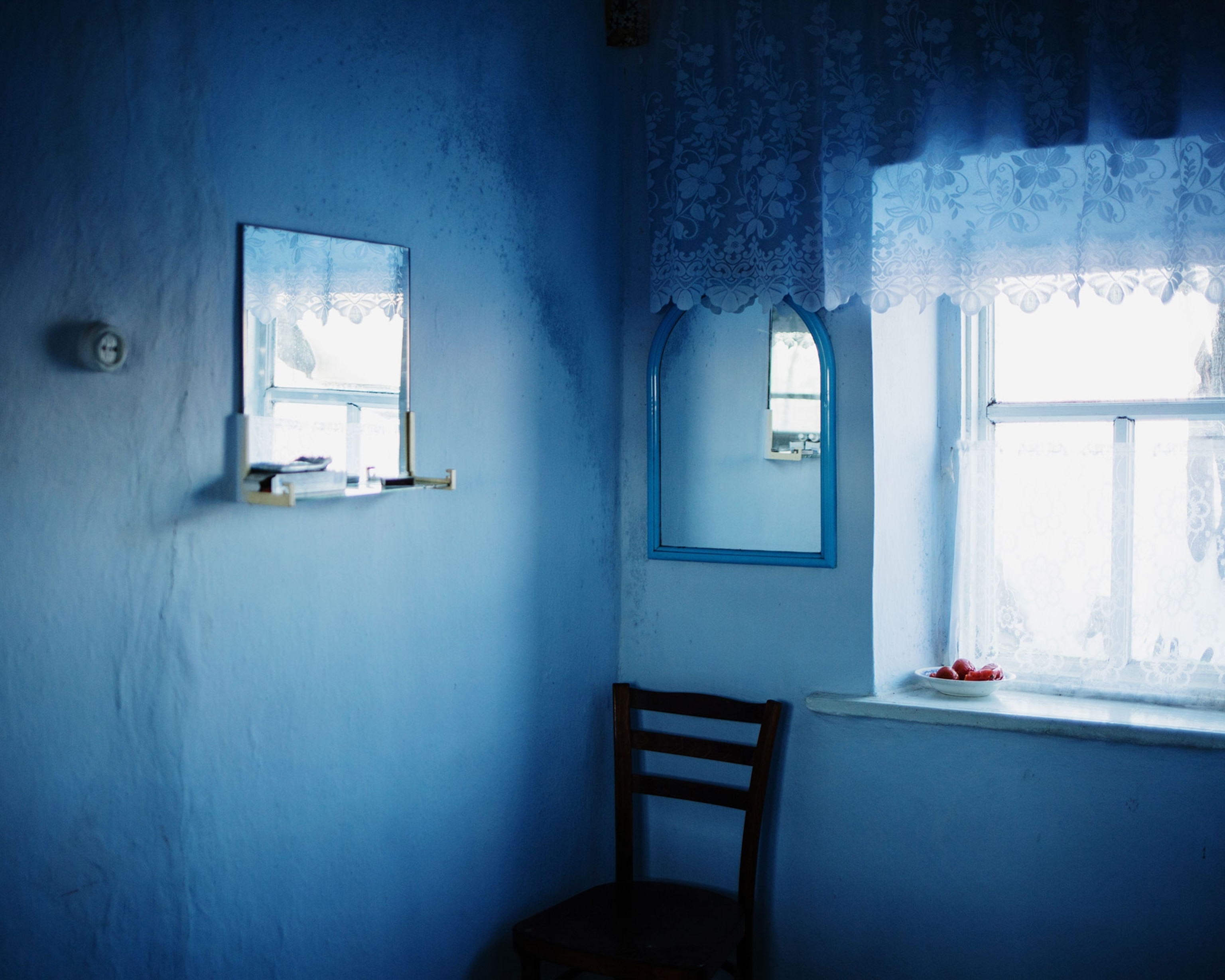 a blue room