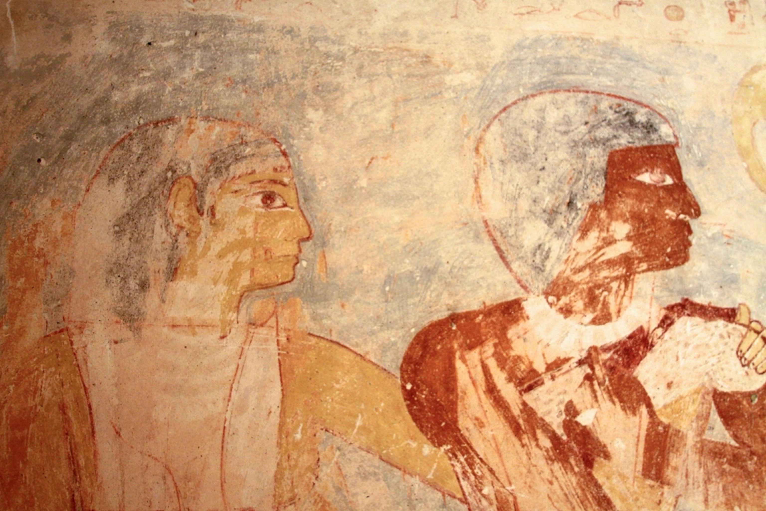 artwork on the wall of an ancient Egyptian tomb.