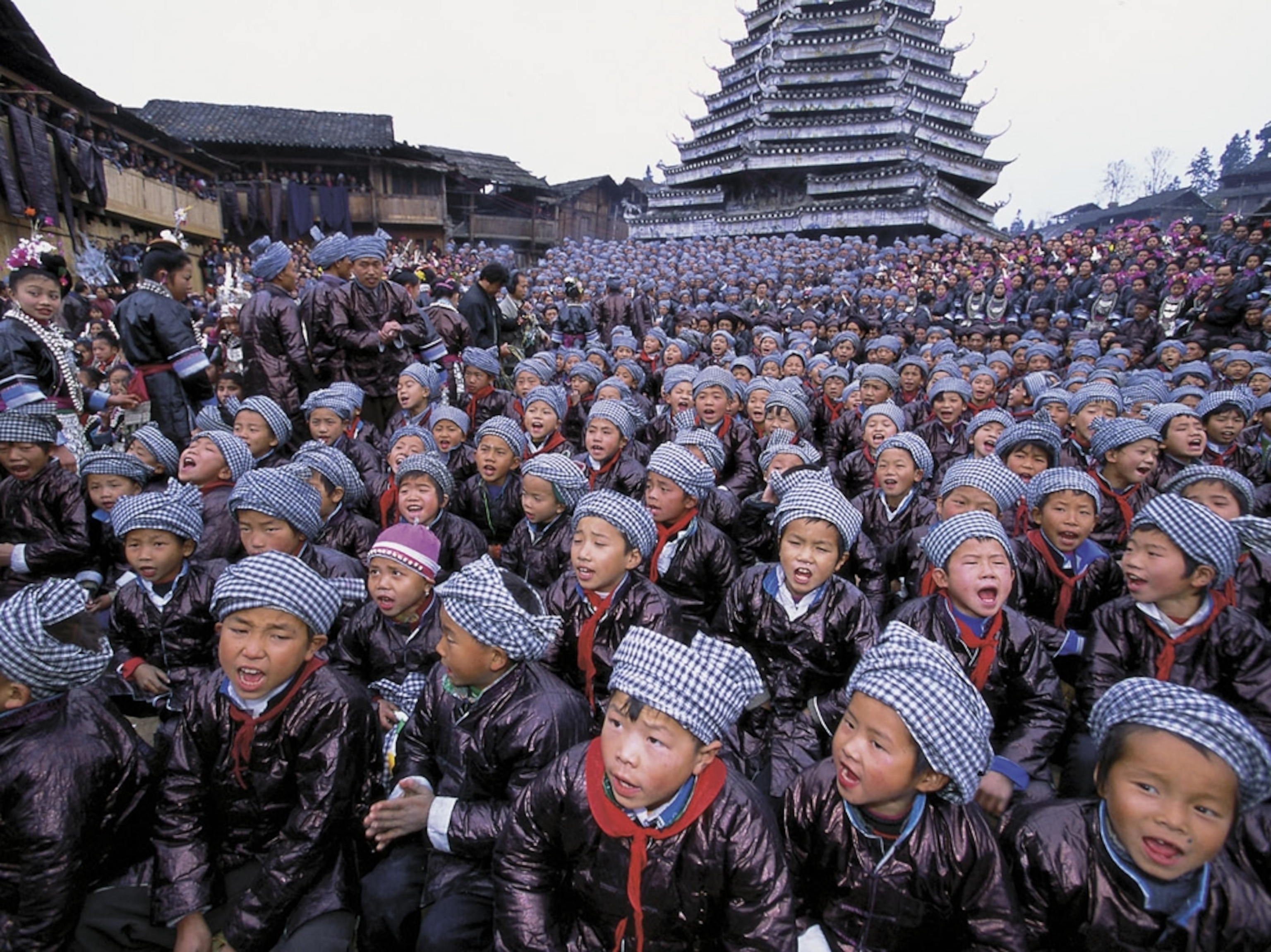 Dong tribe children sing, China