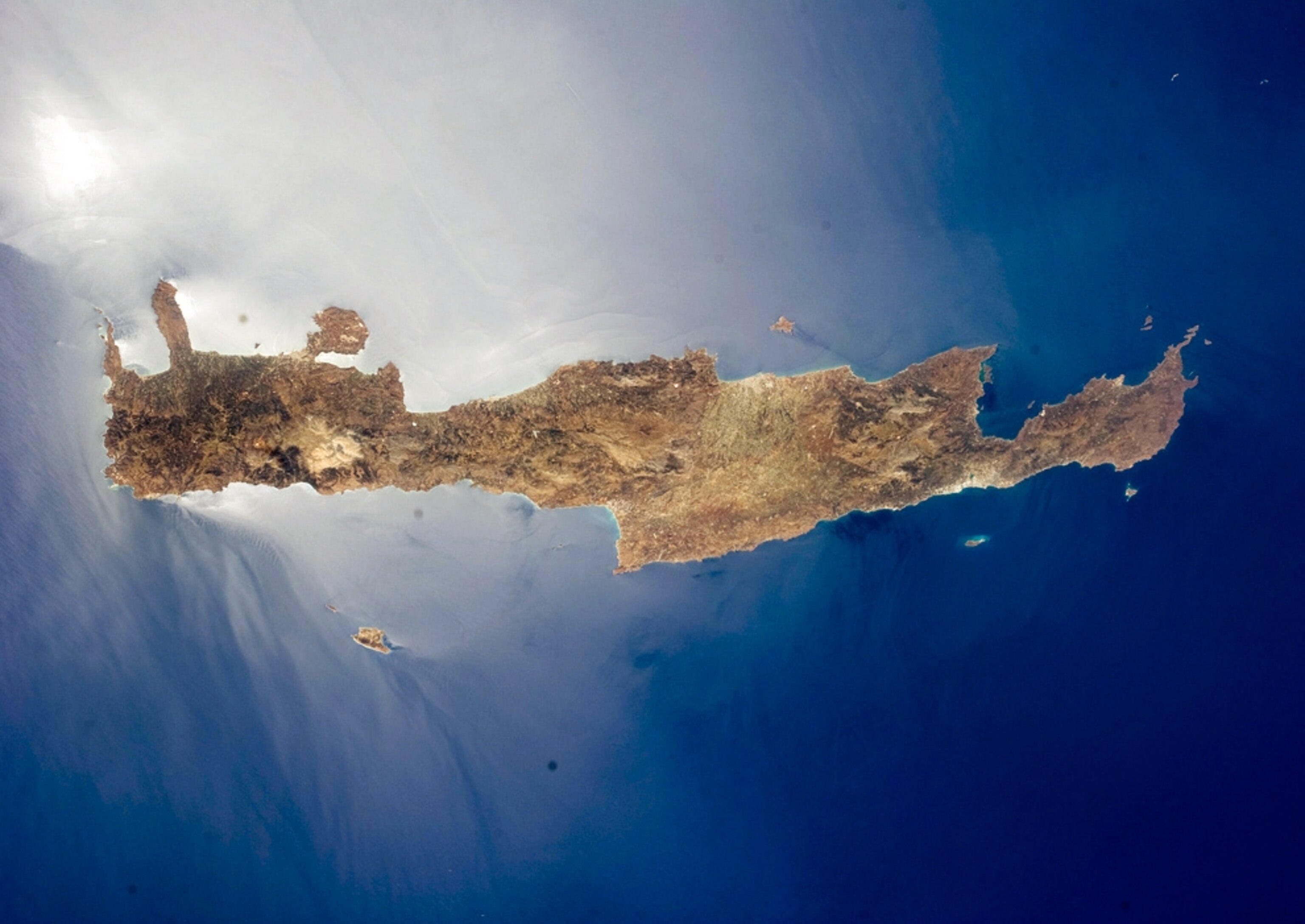 the Greek island of Crete taken by an astronaut