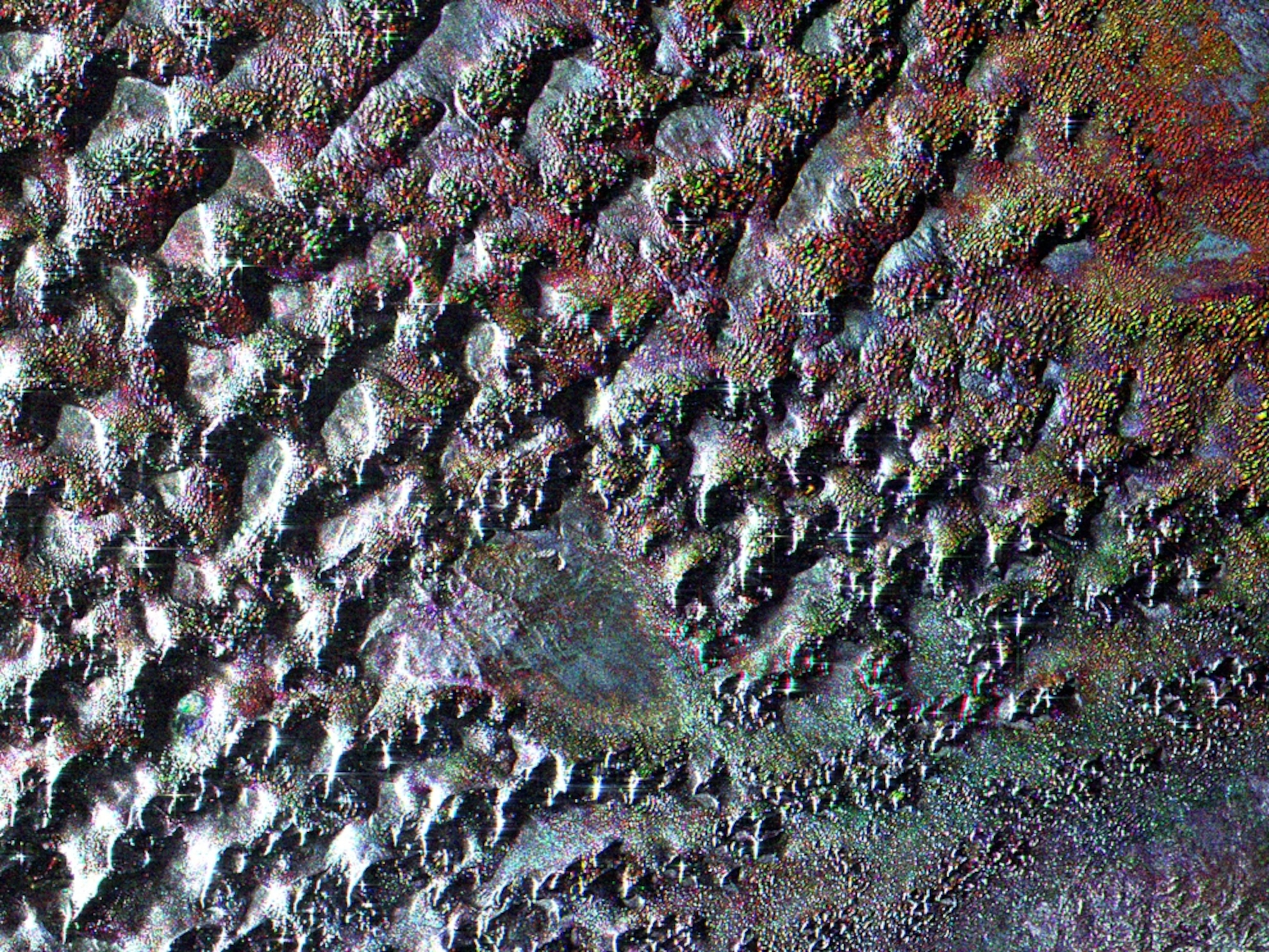 Satellite radar picture of the Gobi desert.