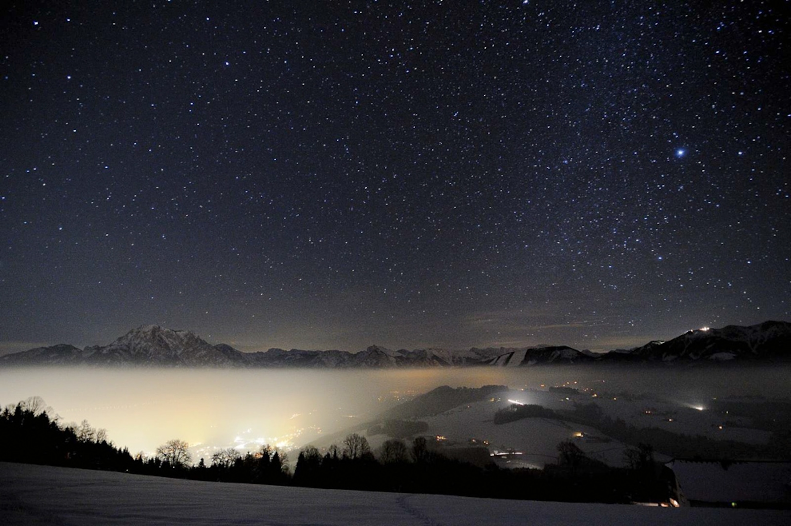 Starry sky over the Austrian Alps picture, a winner in the 2nd International Earth and Sky Photo Contest on Dark Skies Importance