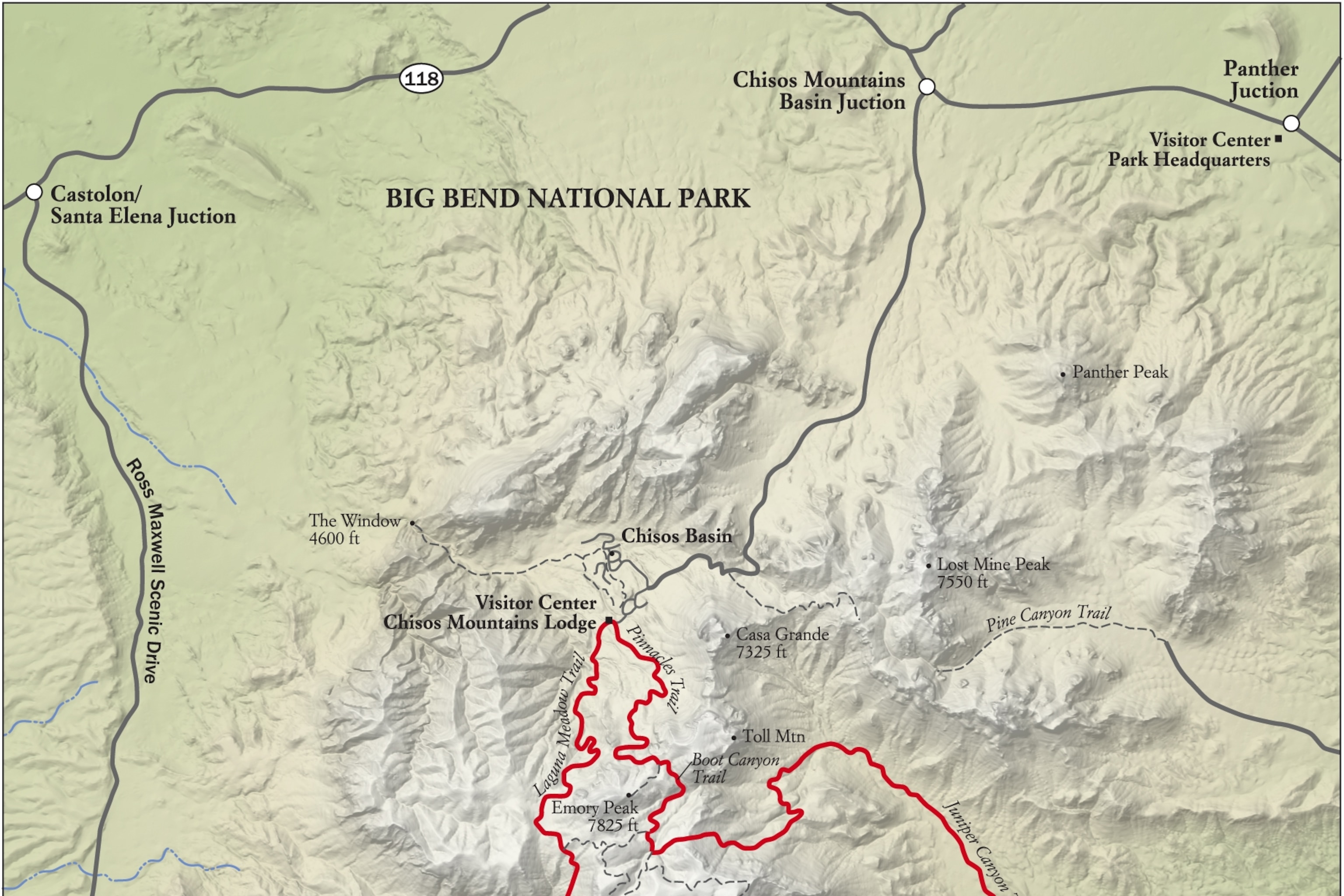Big Bend Hiking Map Best Big Bend National Park Hike, Trail Map -- National Geographic
