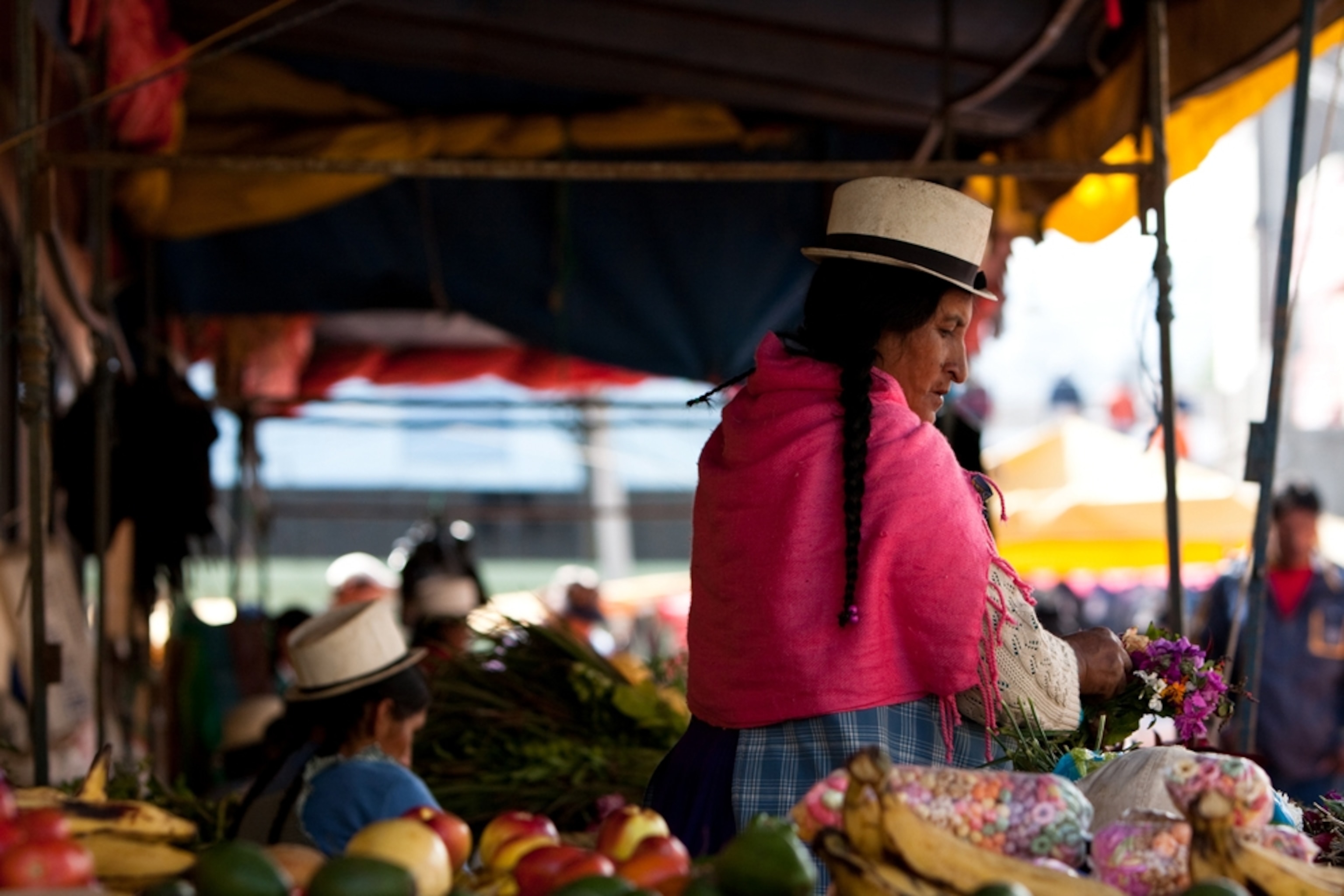 Market trader in Canar, Ecuador