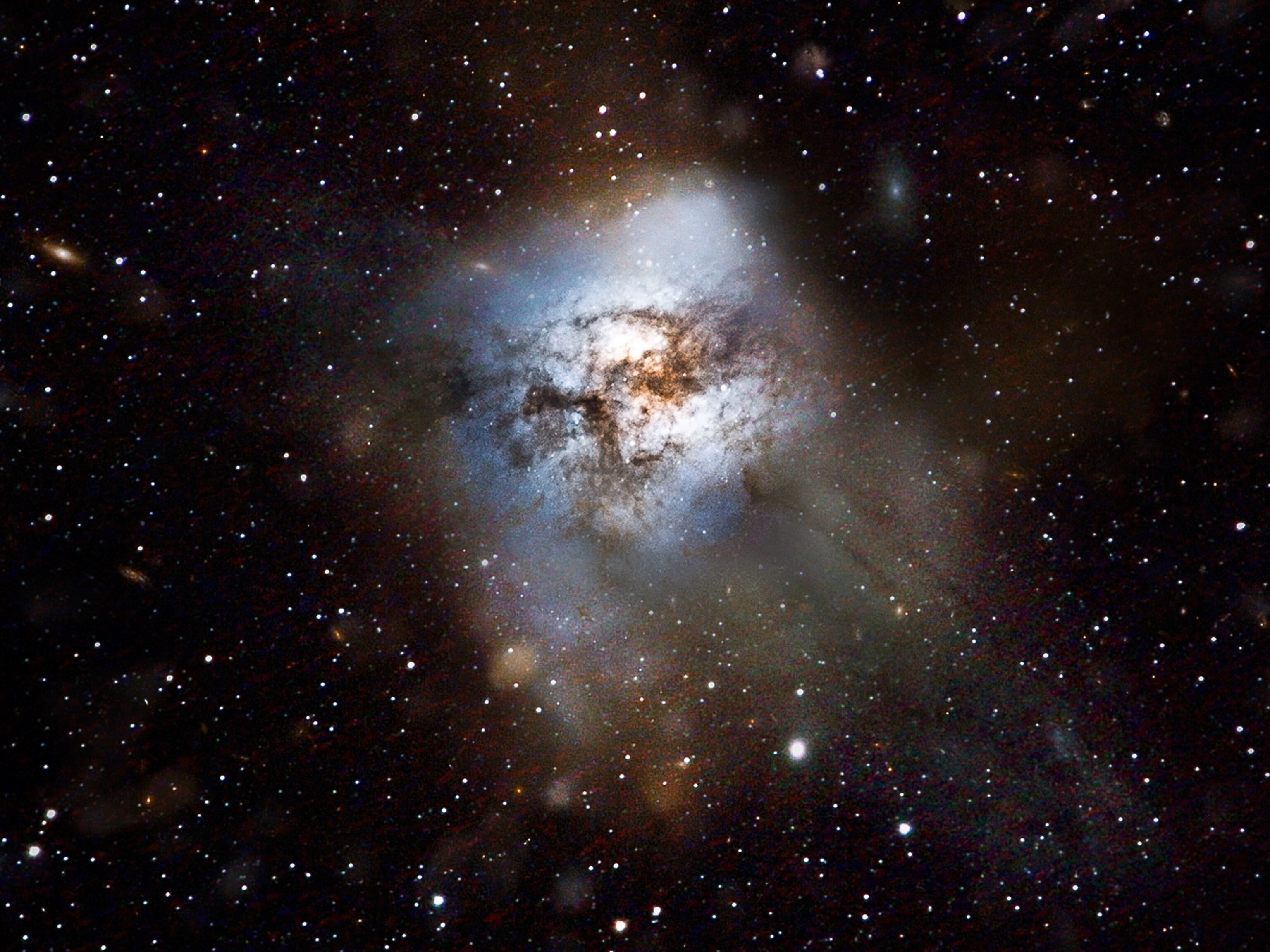 An illustration of a starburst galaxy.