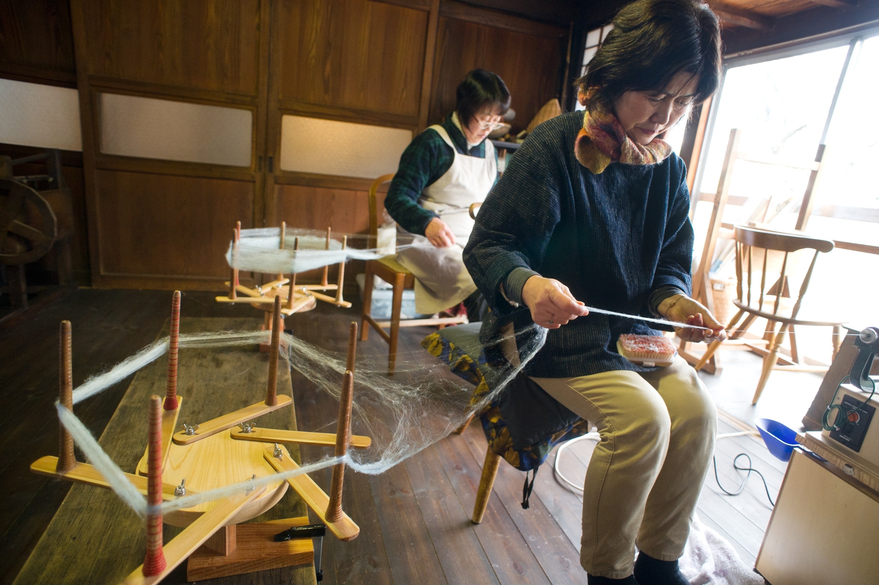 a silk-weaving studio in Fukushima