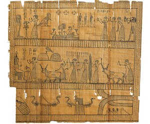 The fields of the afterlife, in a papyrus copy of the Book of the Dead