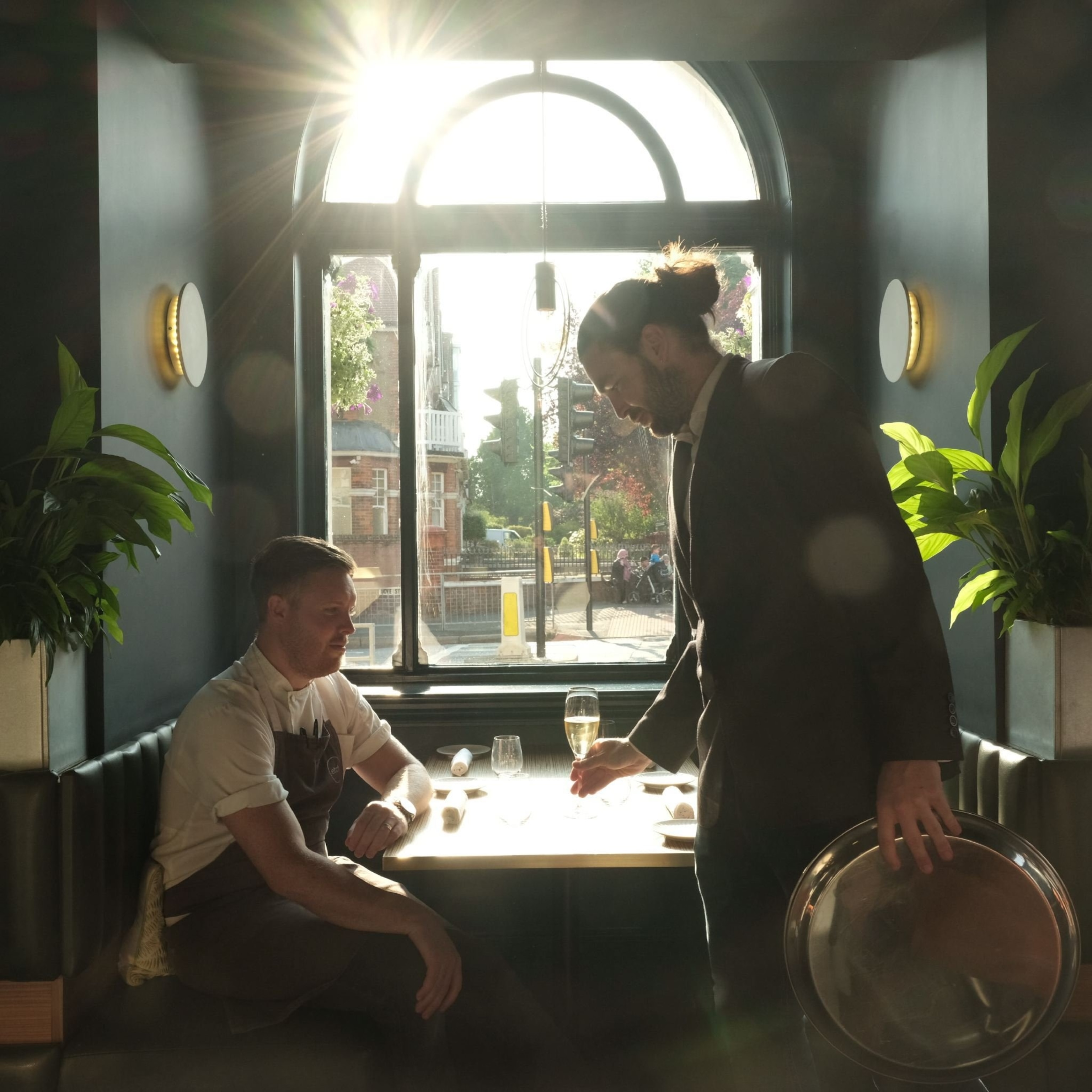 English wine in a restaurant