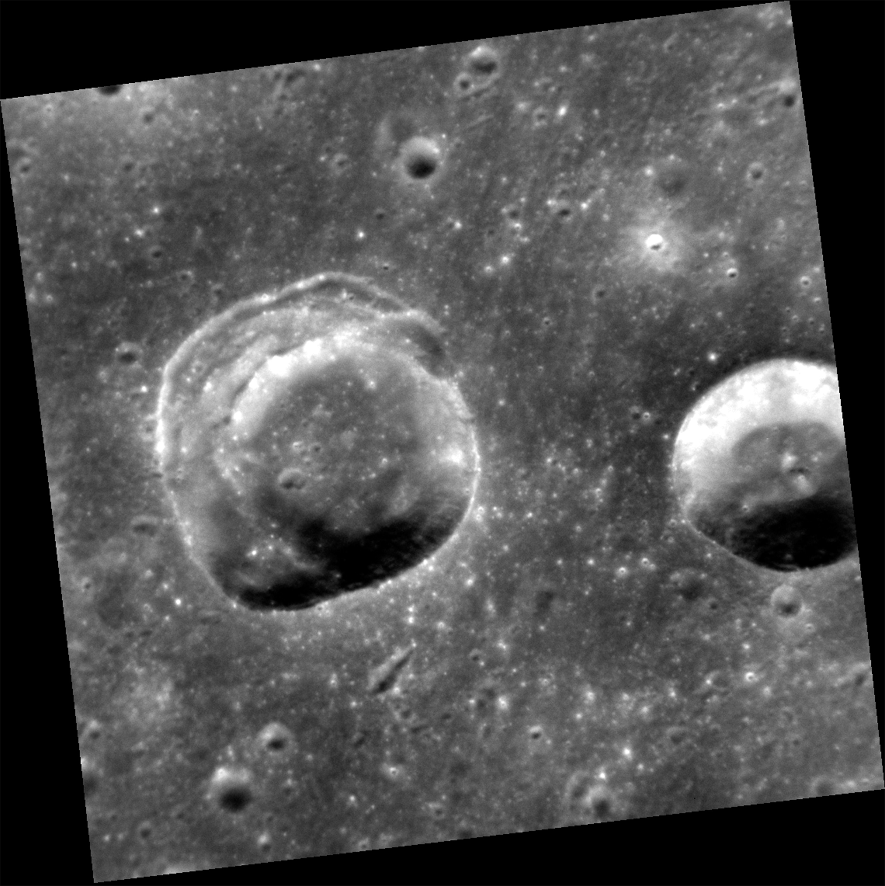 two craters on Mercury