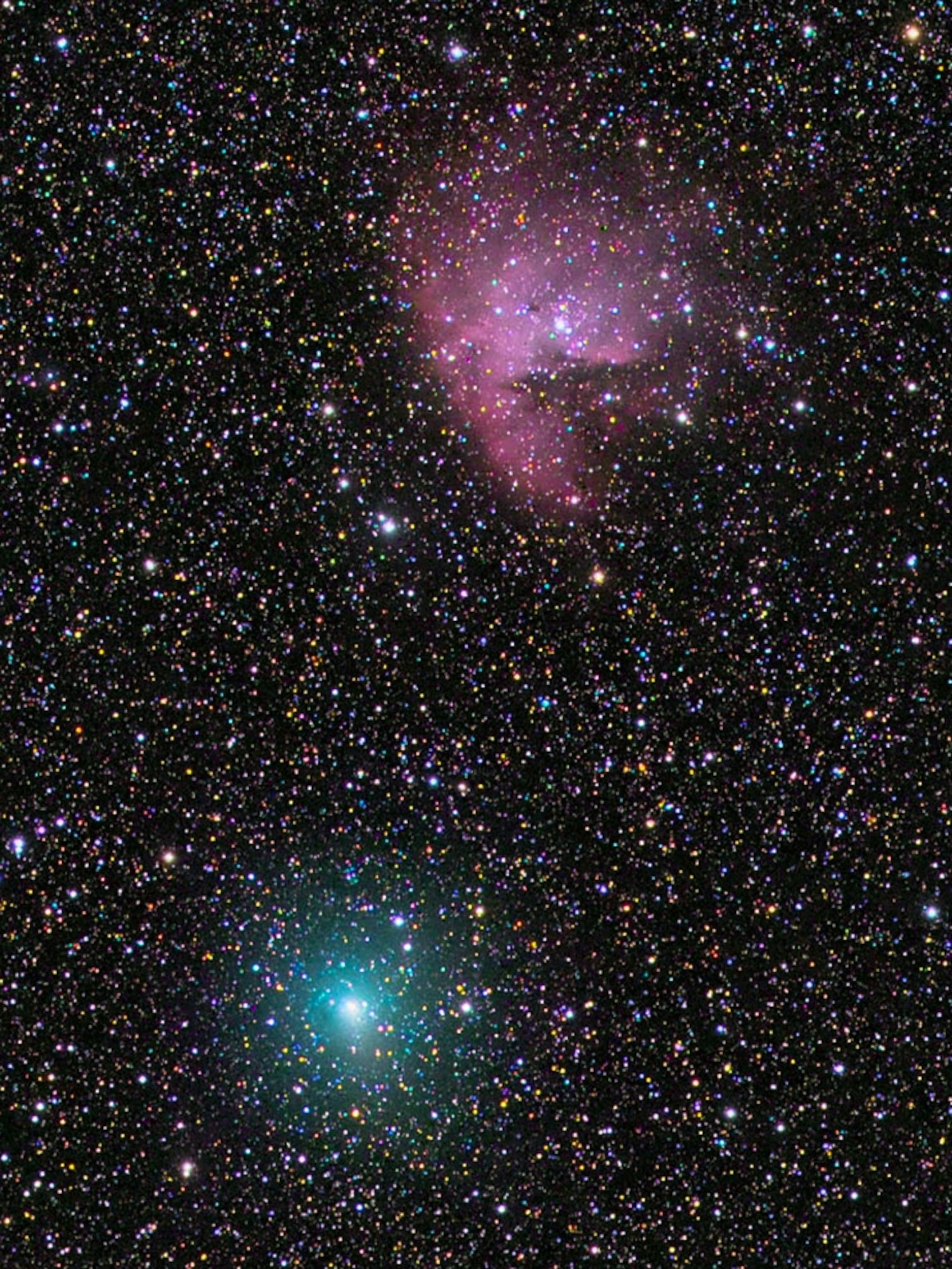 Picture of comet Hartley 2 apparently near the Pacman nebula.