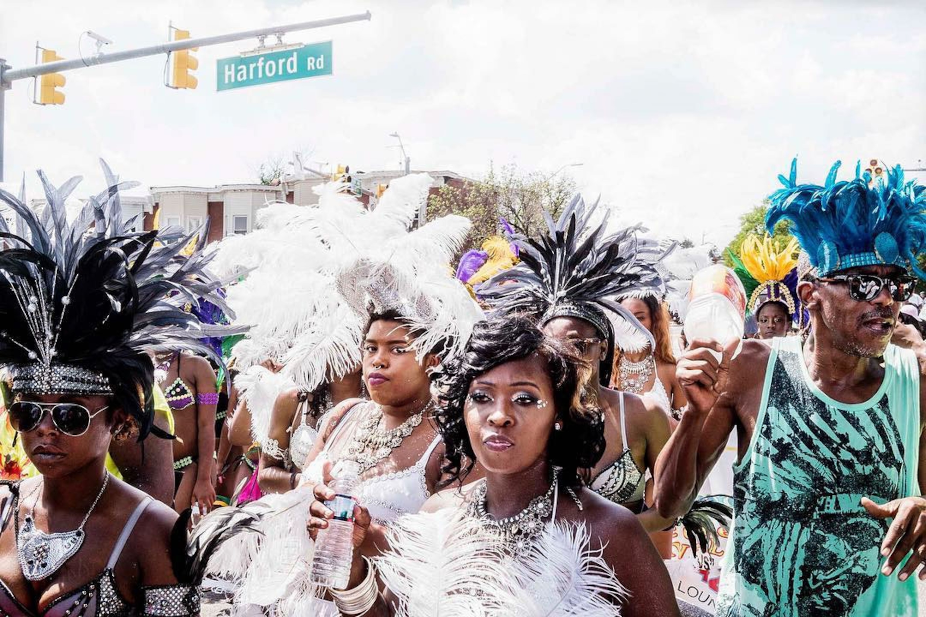 masquerade dancers in the streets of Baltimore, Maryland