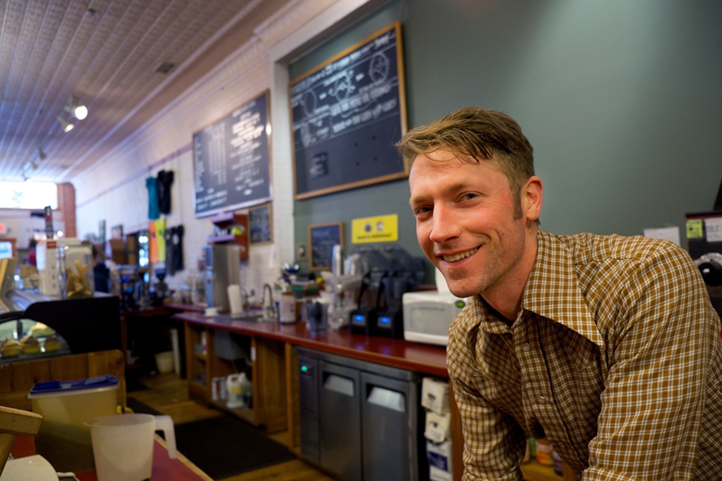 a barista at Montana Coffee Traders