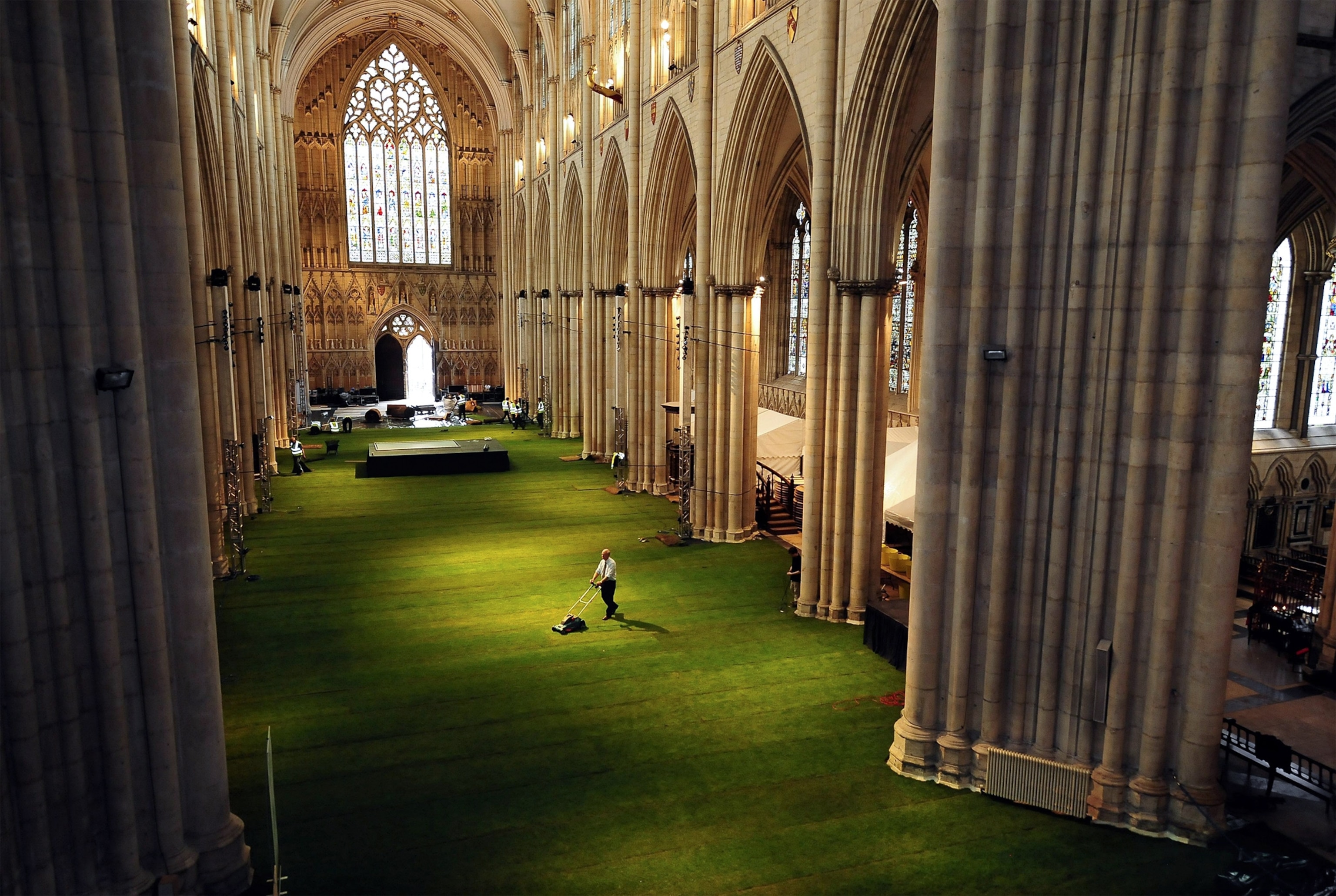 Diamond Jubilee picture: grass in cathedral church, UK -- for best pictures of the month gallery