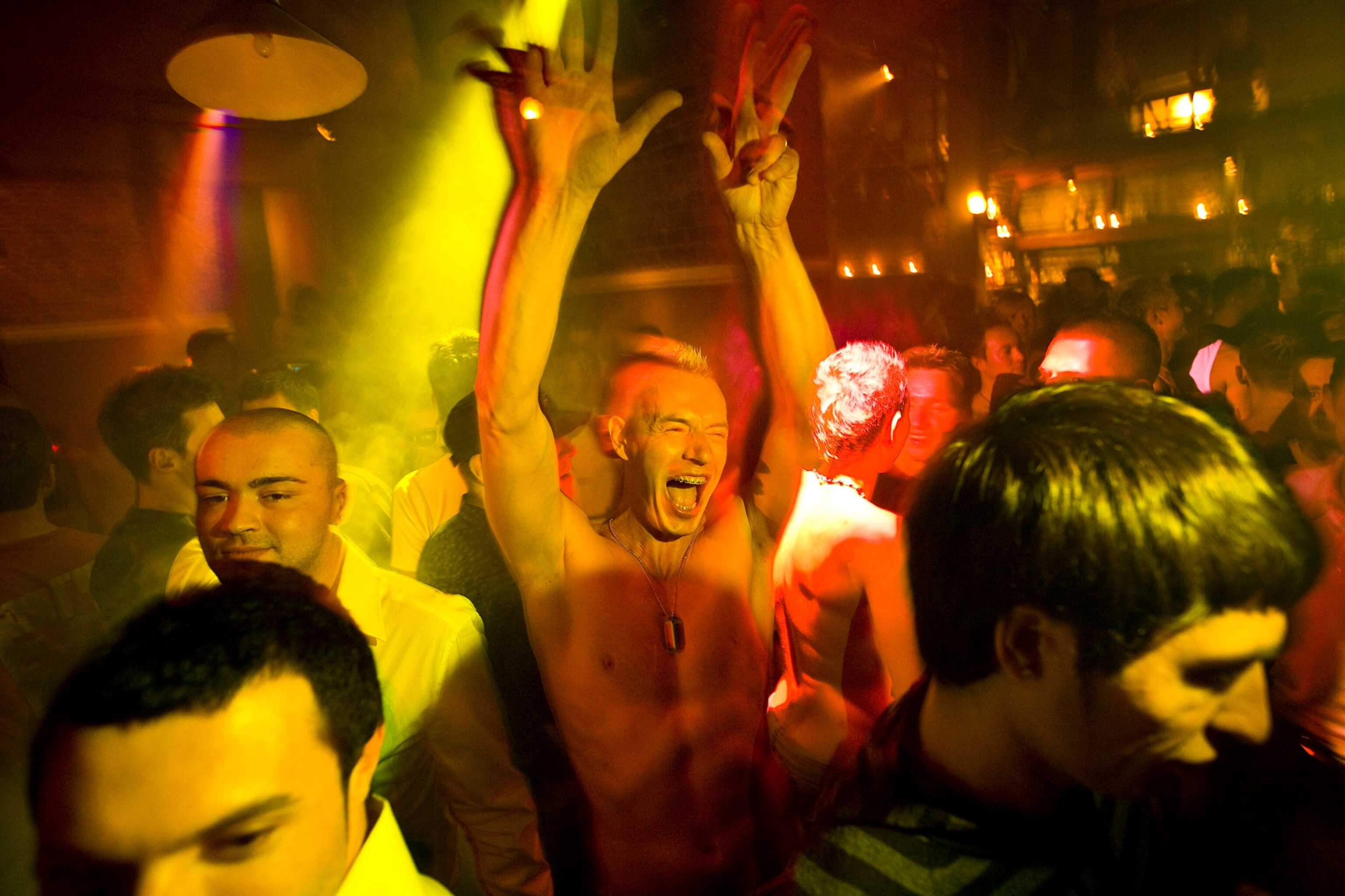 a Russian man dancing in a club