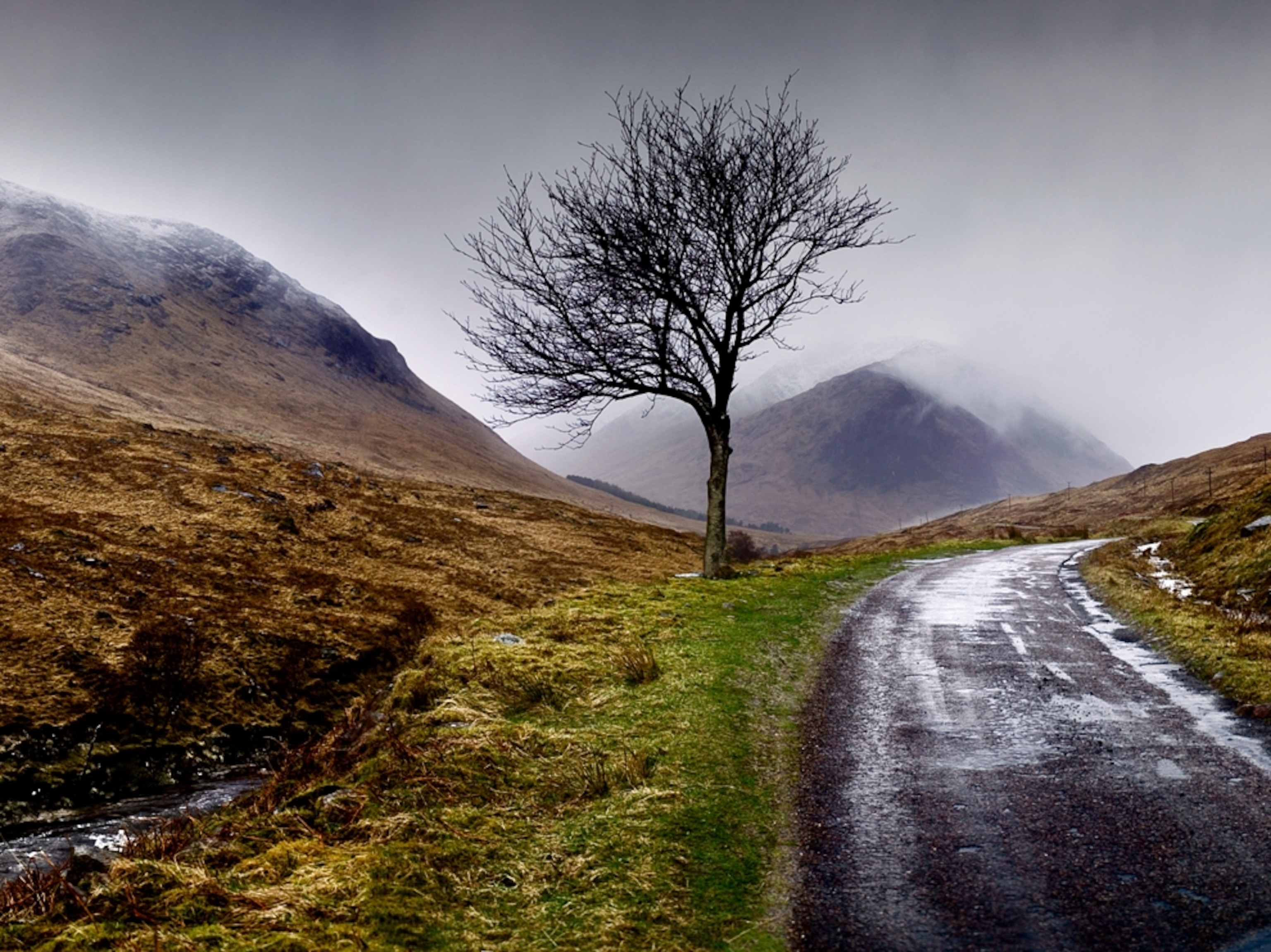 A road in the Trossachs, Scotland