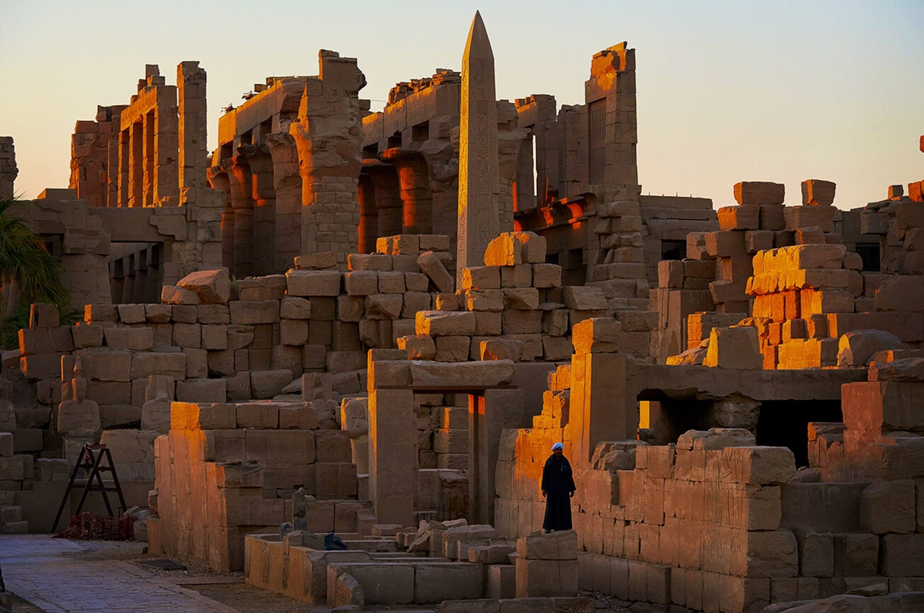 a guard at Karnak Temple, Egypt