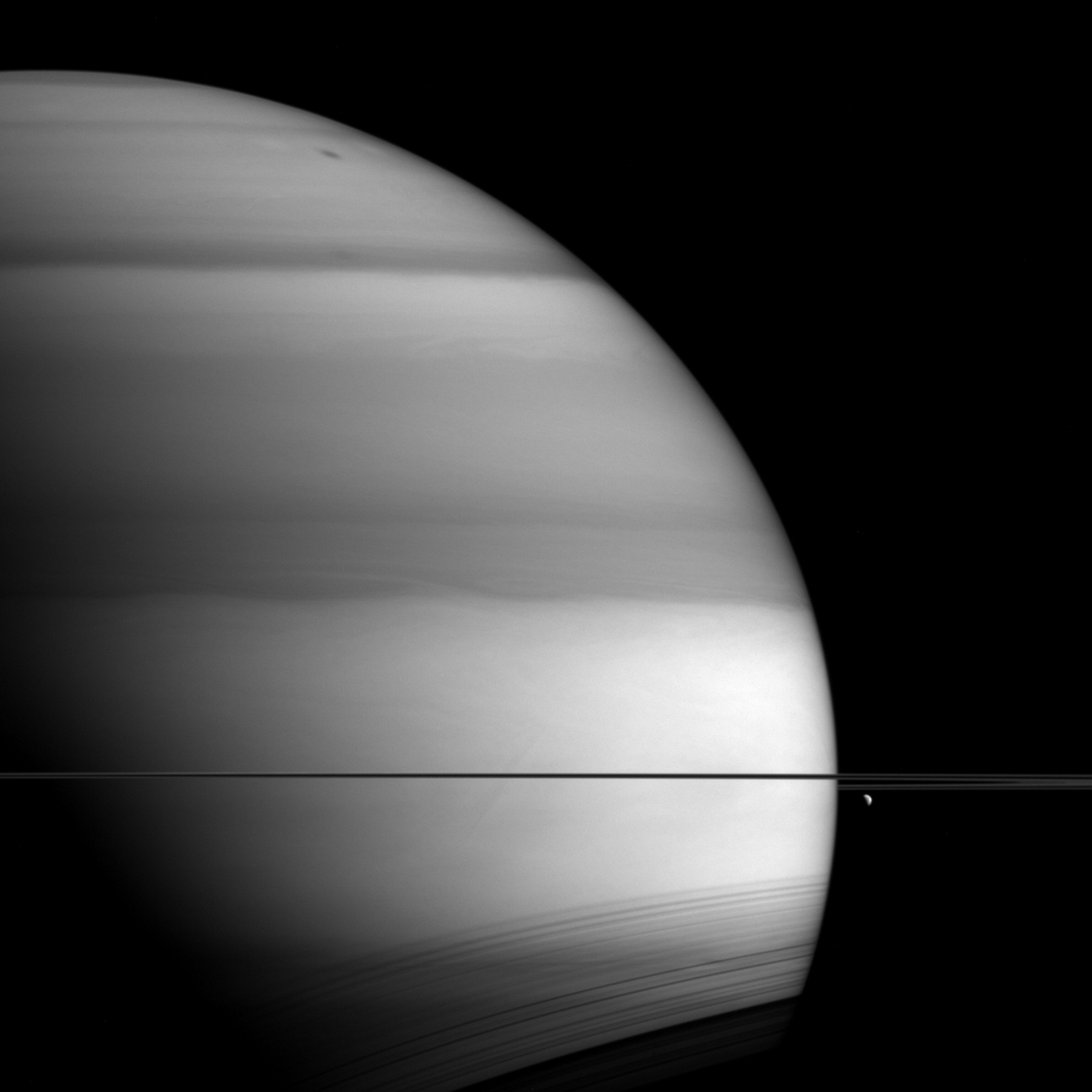 Saturn and its moon Dione