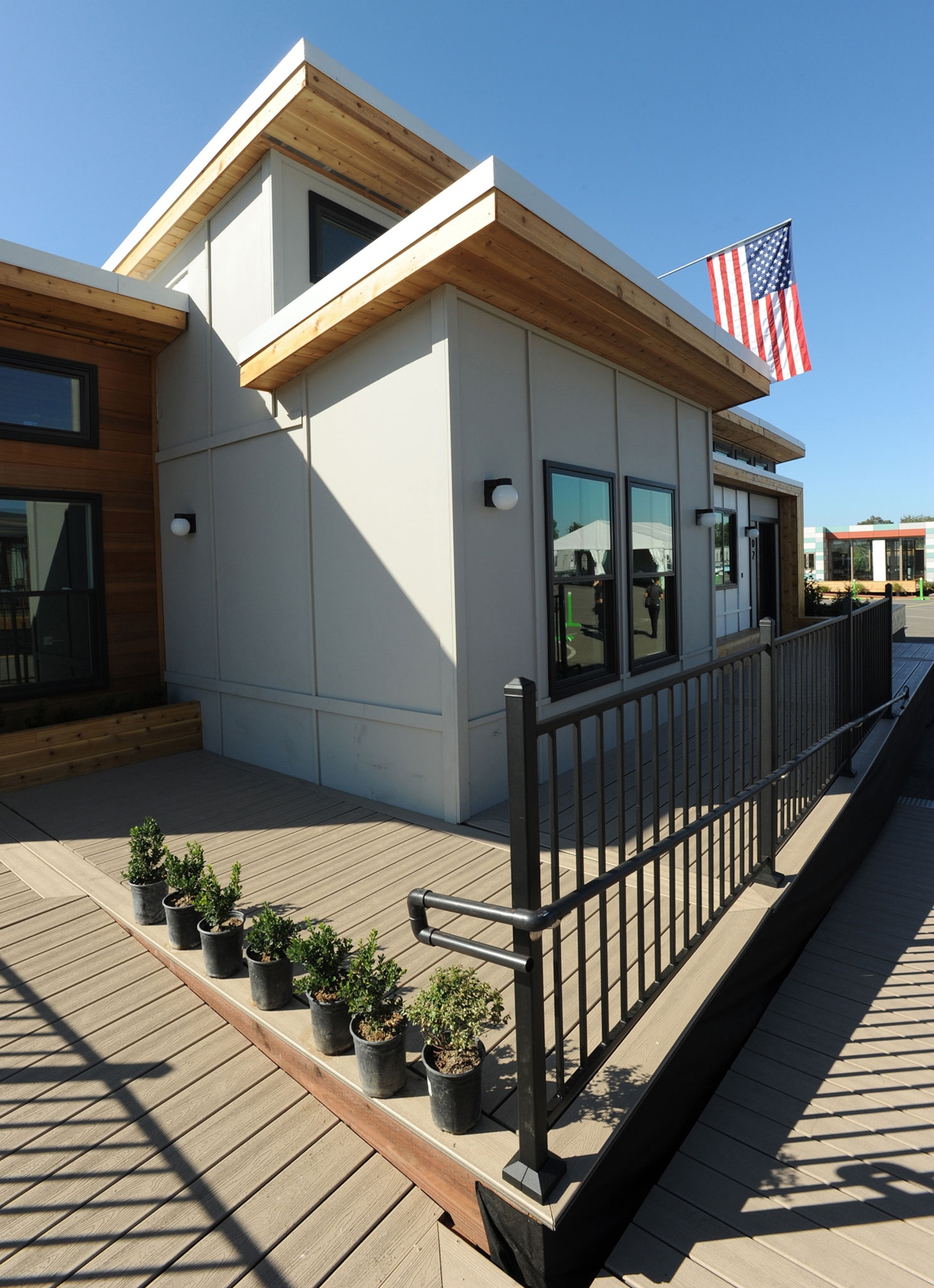 exterior of California State University, Sacramento solar house
