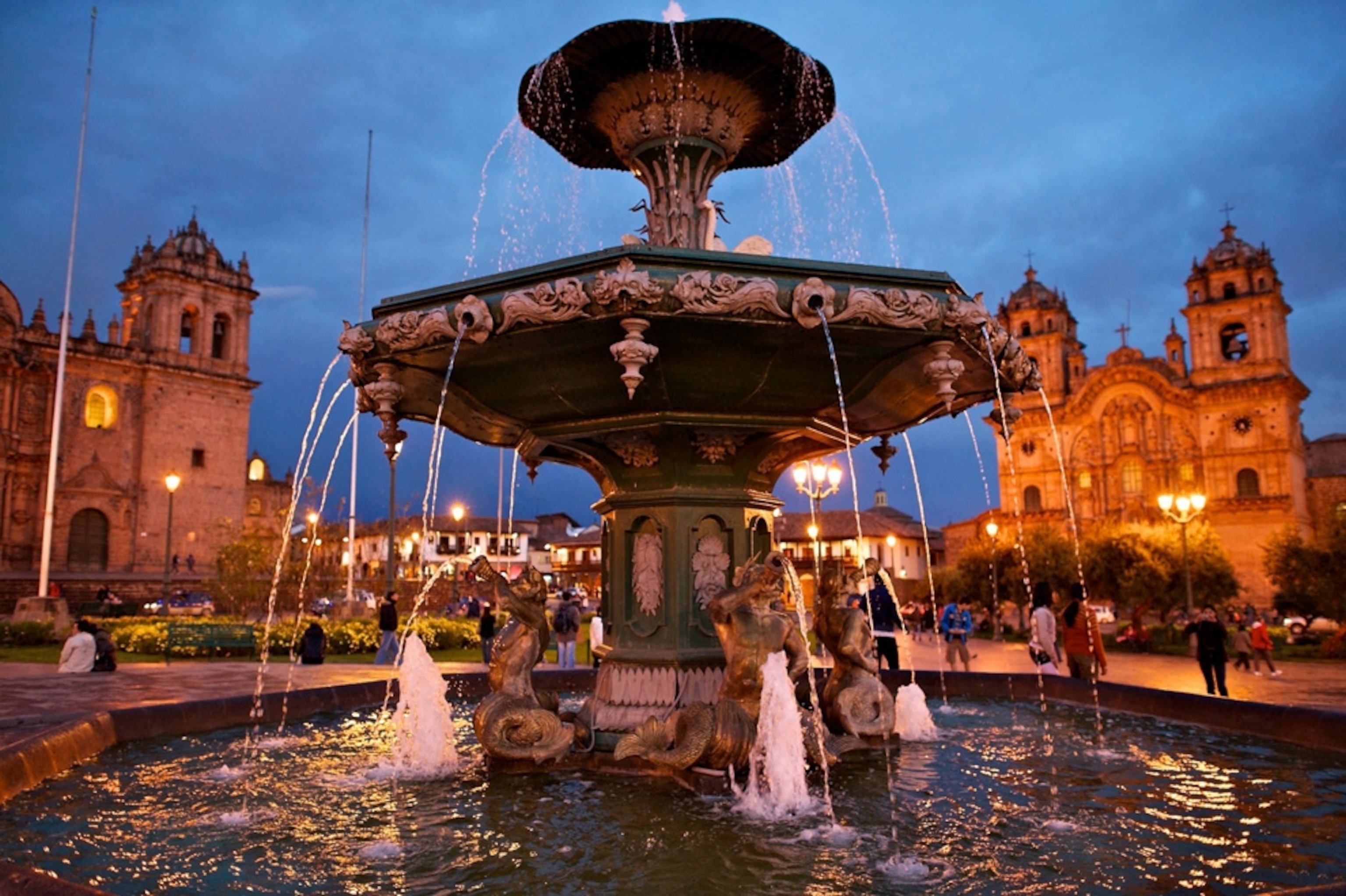 Fountain at twilight