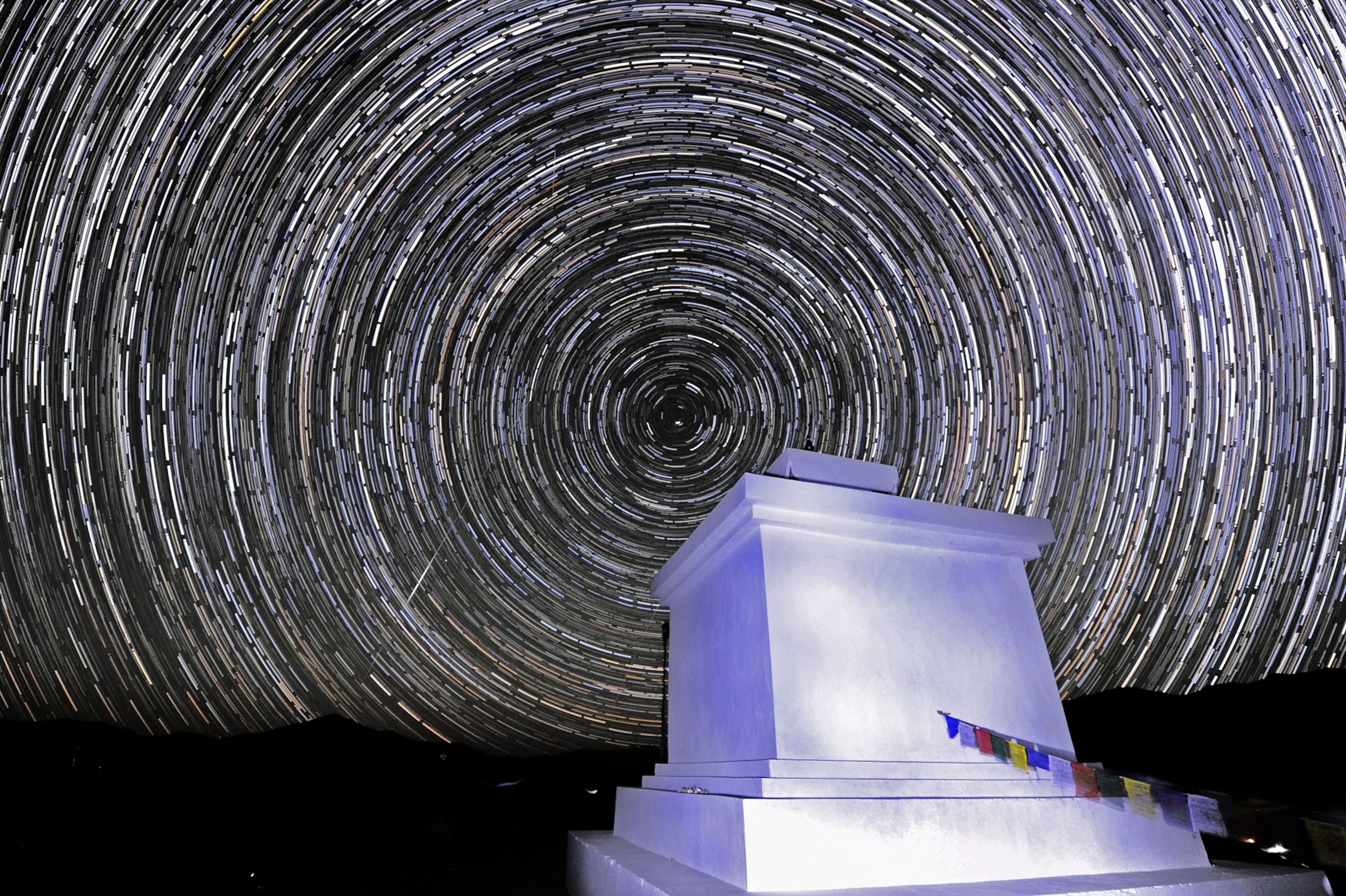 the Indian Astronomical Observatory, the world's highest telescope facility, at night