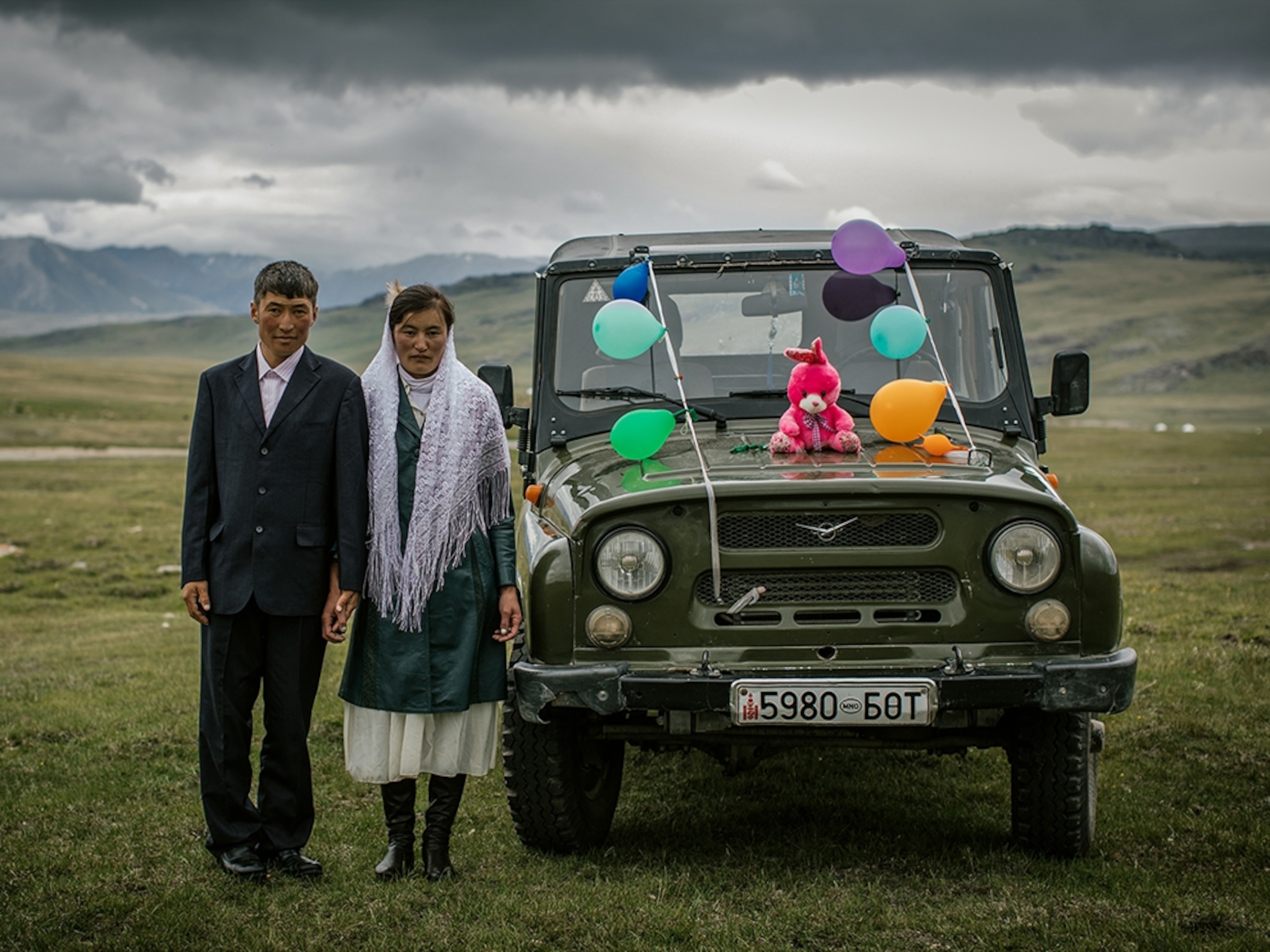 Kazakh newlyweds in Mongolia