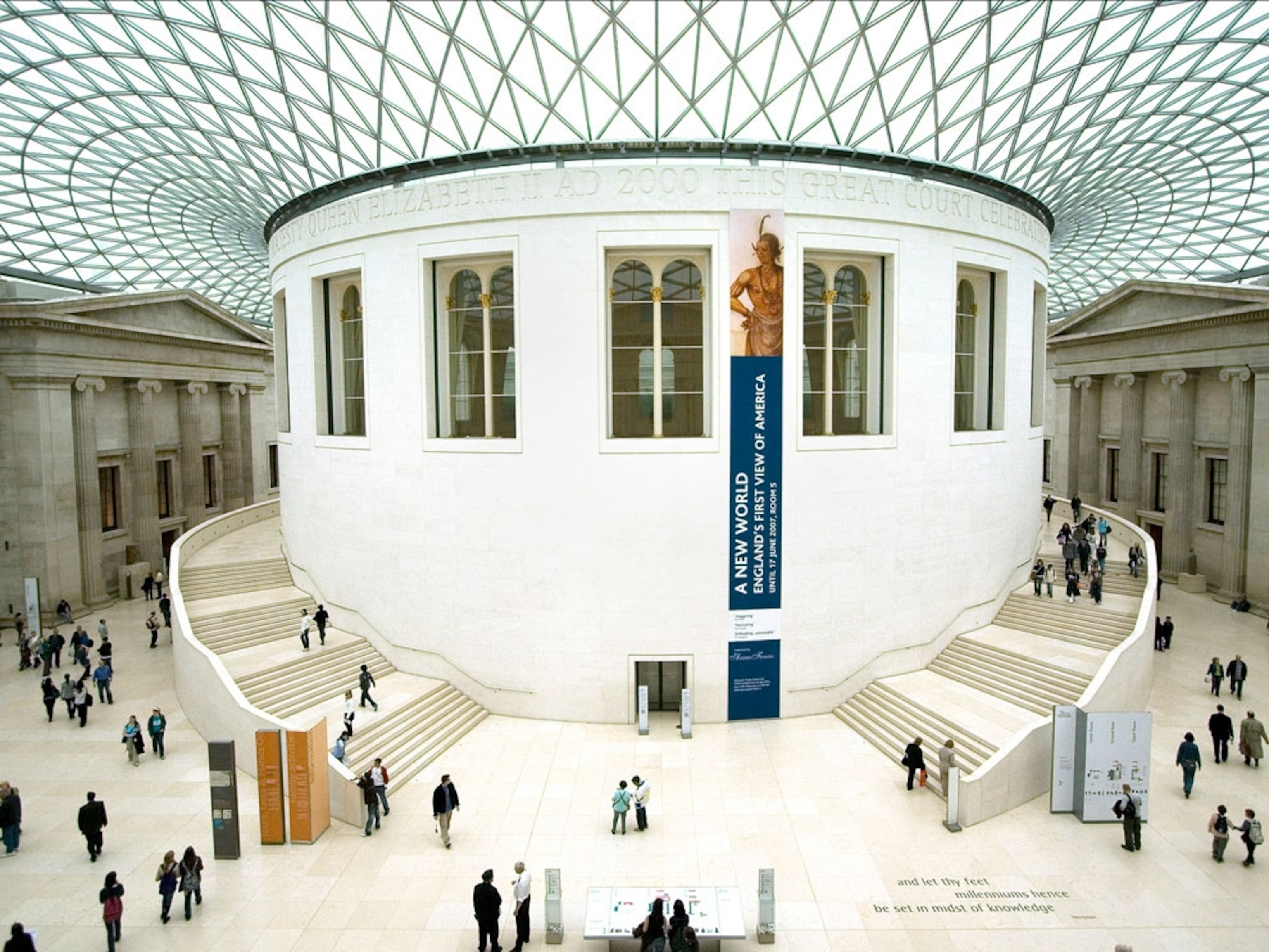 View from above of British Museum lobby