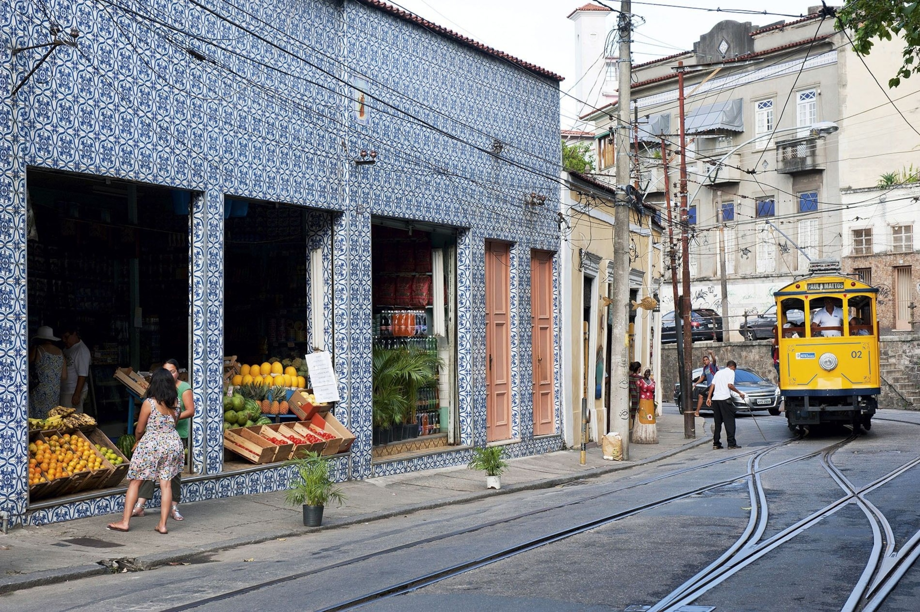 Traditional tiled fruit shop in the Santa Teresa neighbourhood.