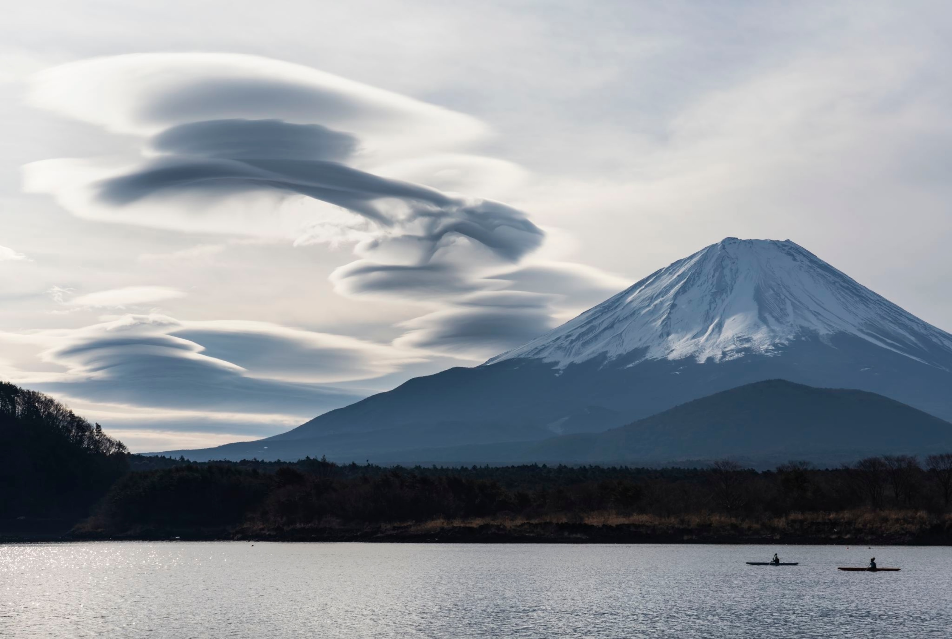 lenticular clouds near Mt. Fuji, Japan