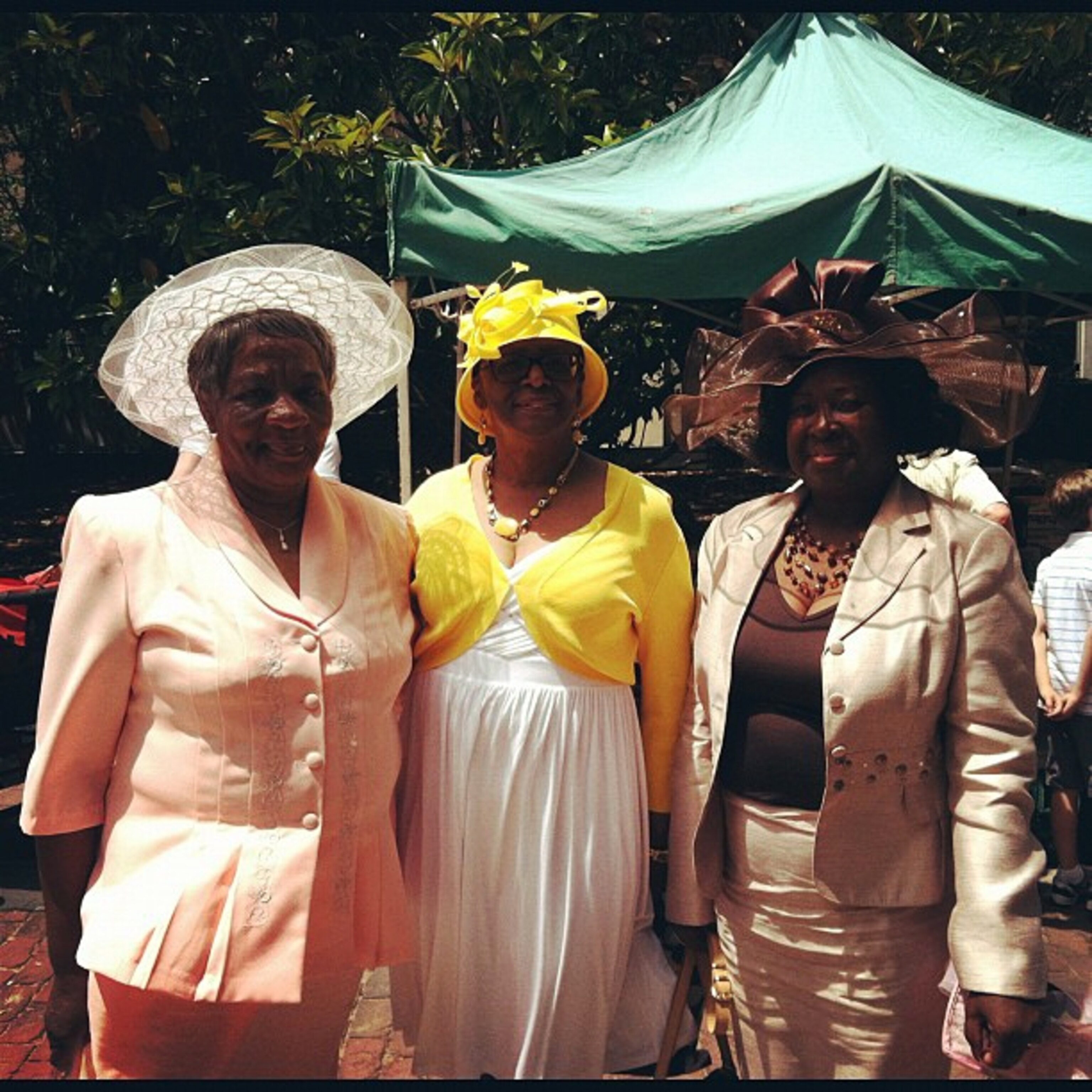 Instagram shot of women in Sunday hats