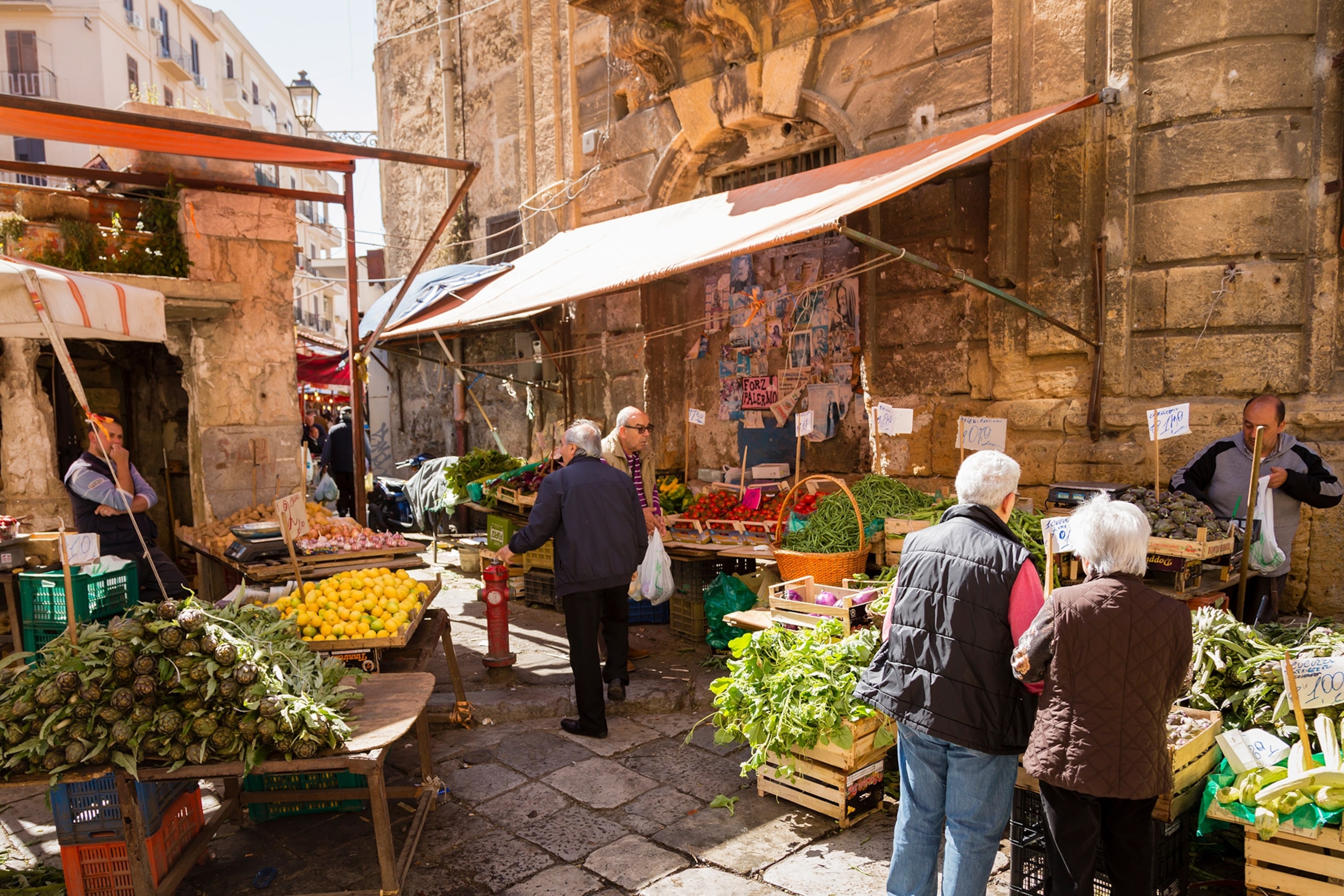 a market in Palermo, Italy