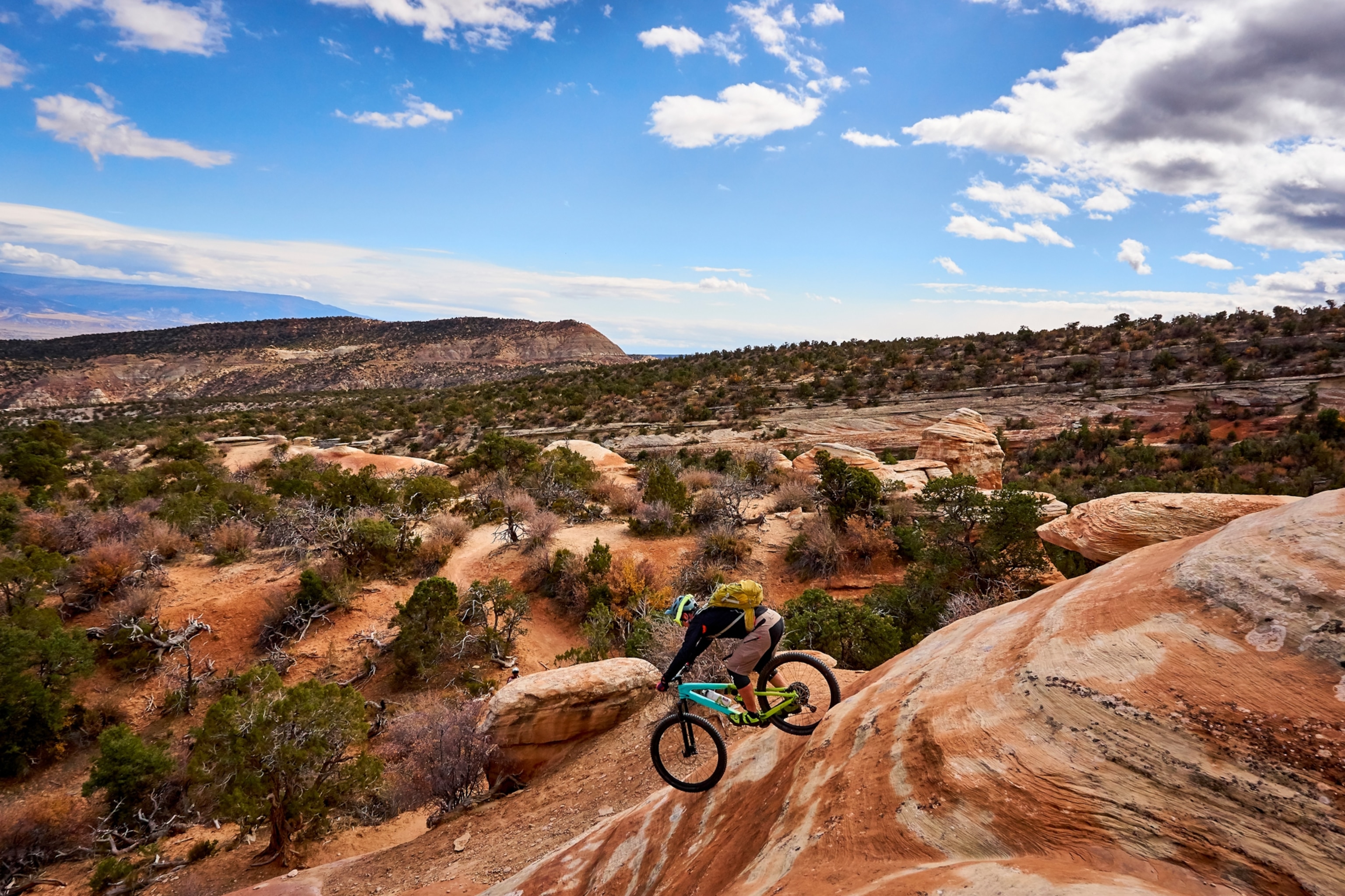 A mountain biker riding the Ribbon Trail in Grand Junction, Colorado