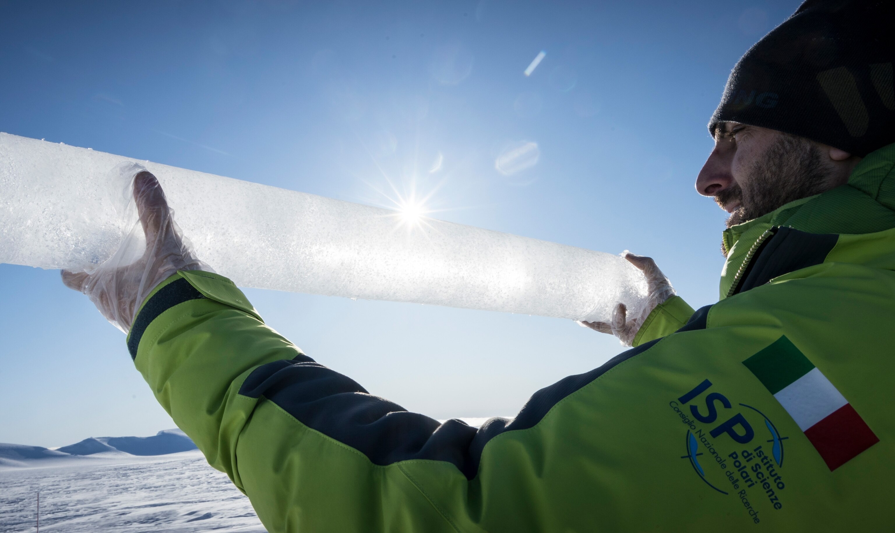 Ice core taken from Svalbard.
