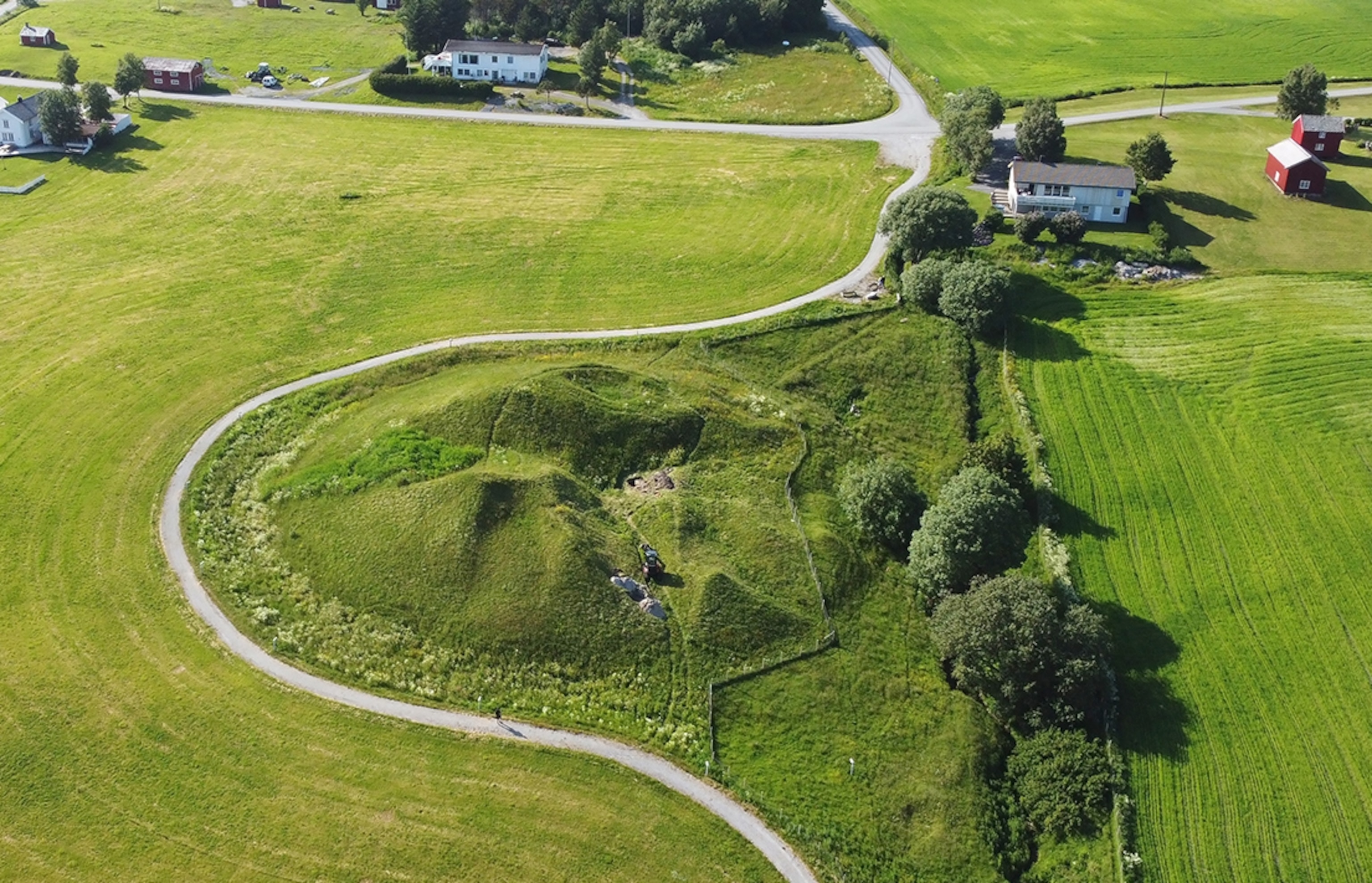 A birds eye view of green landscape