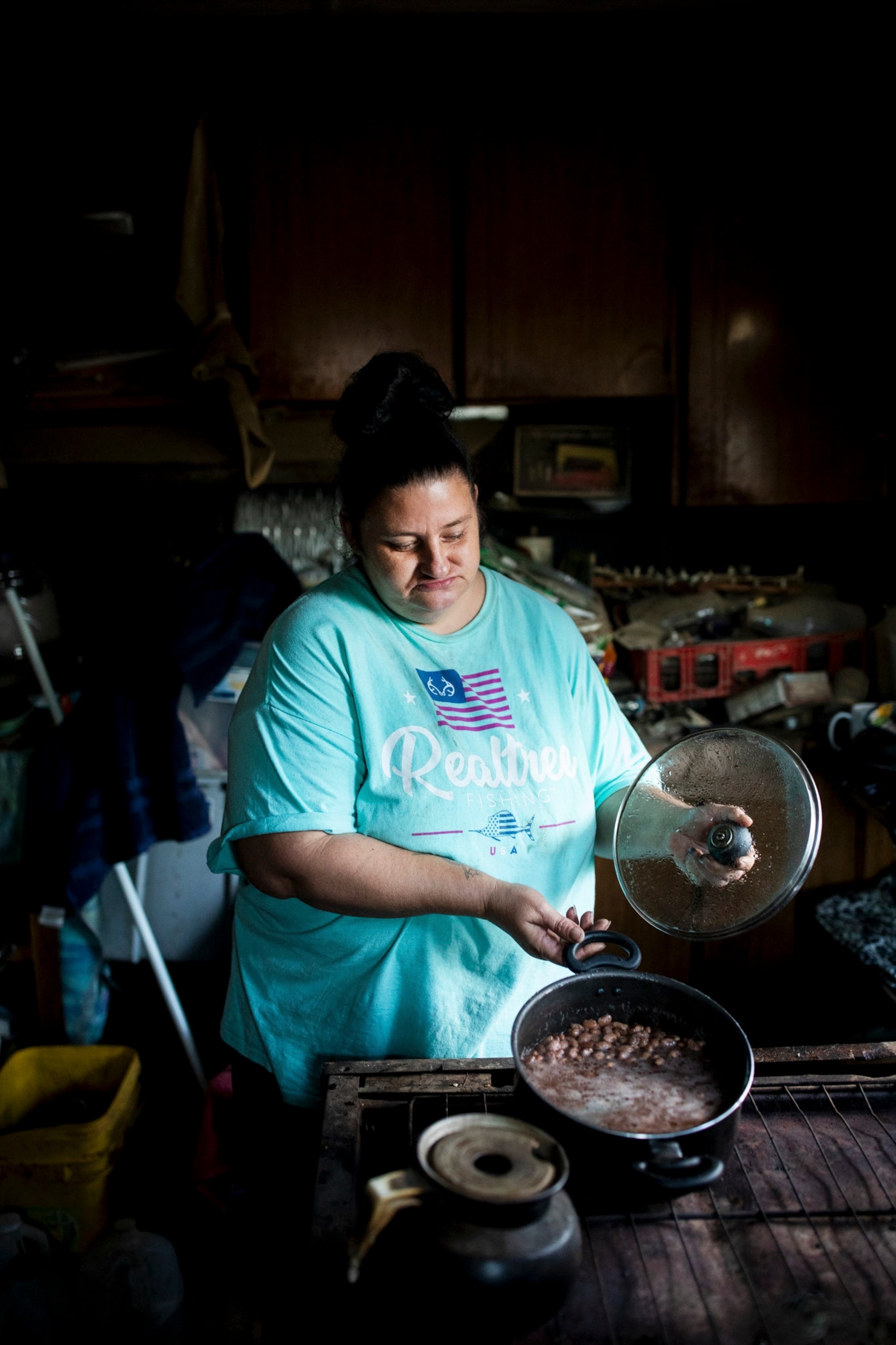 a woman prepares food n West Virginia
