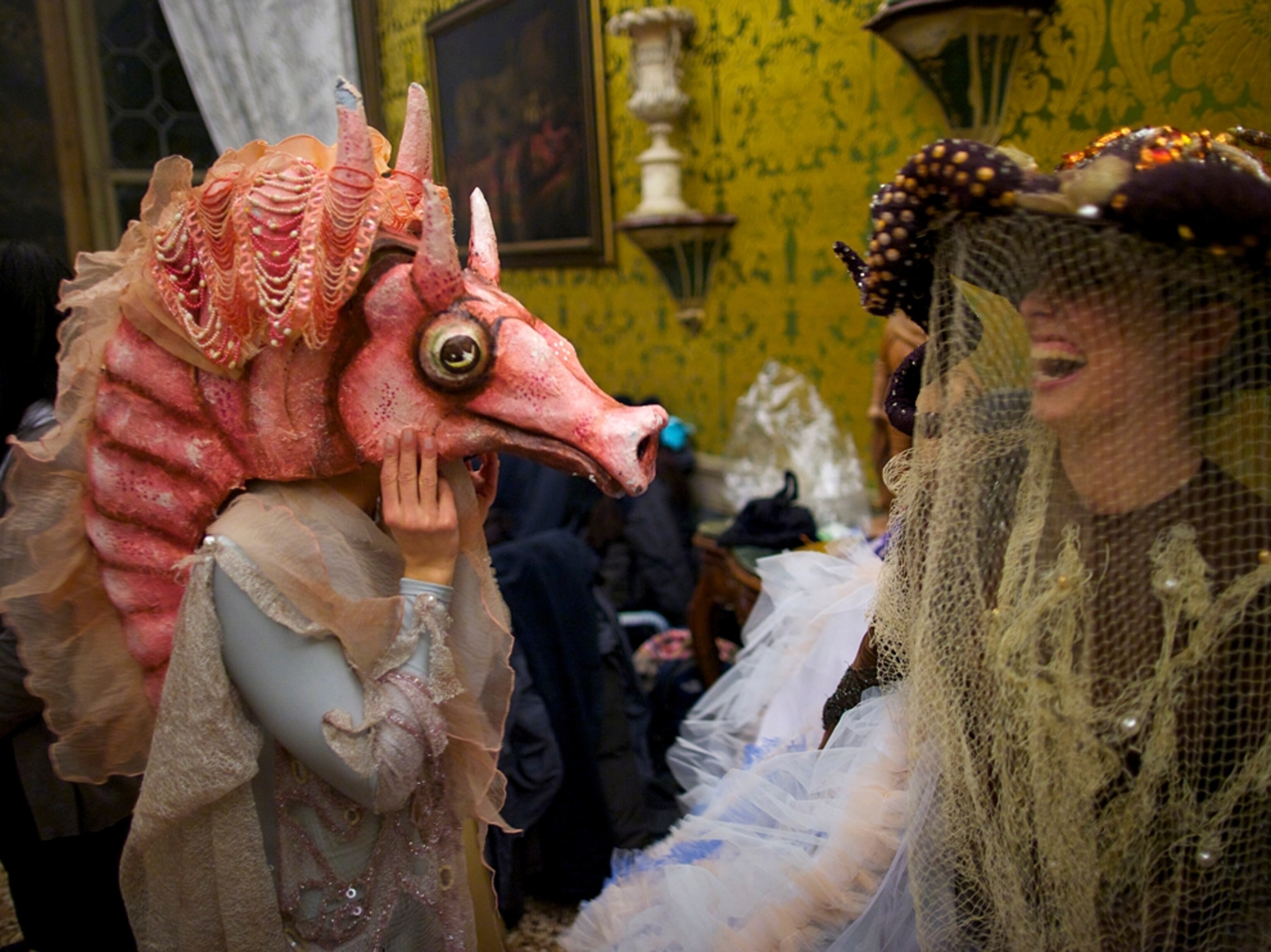 Venice performers in dressing room