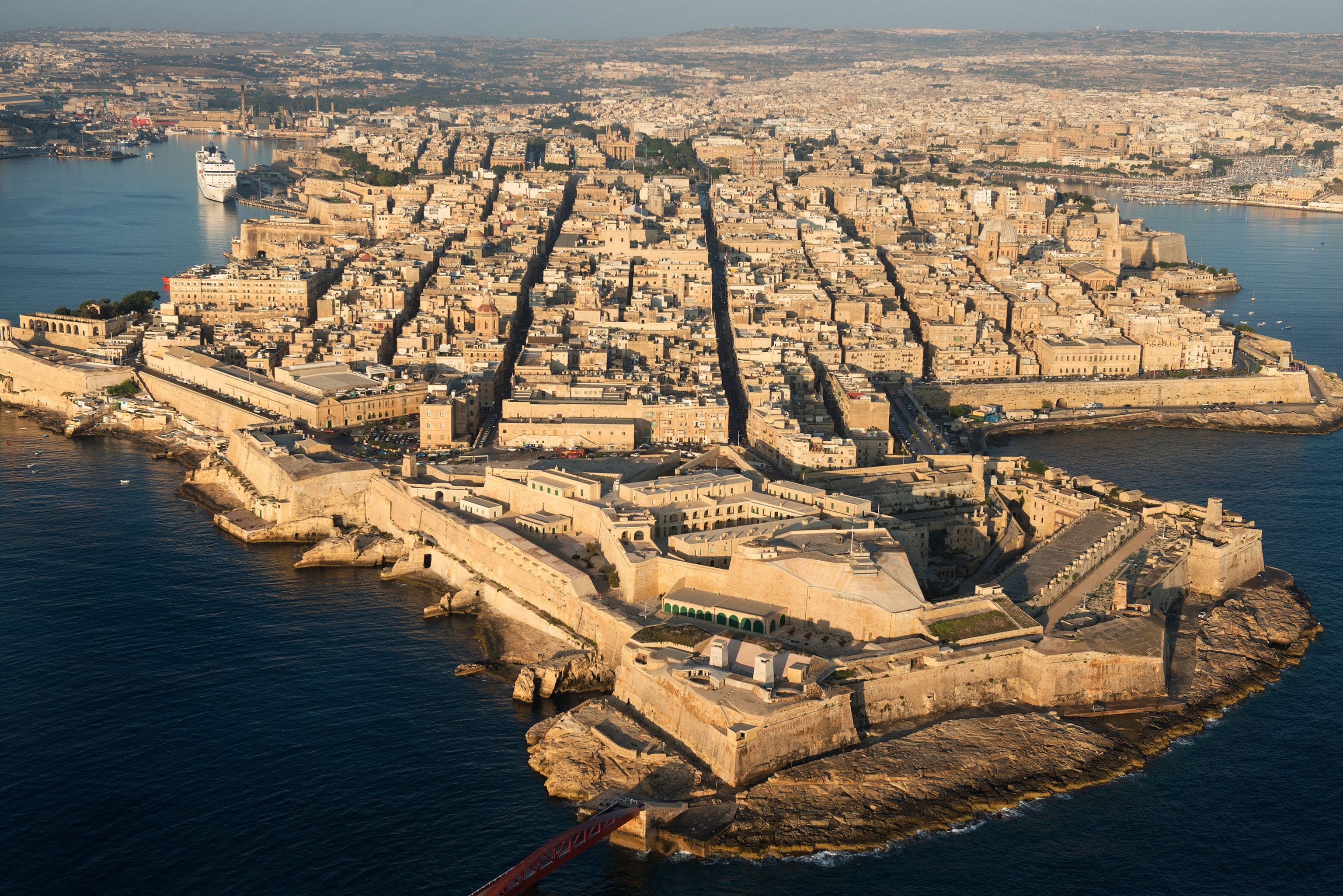 an aerial view of Valletta, Malta