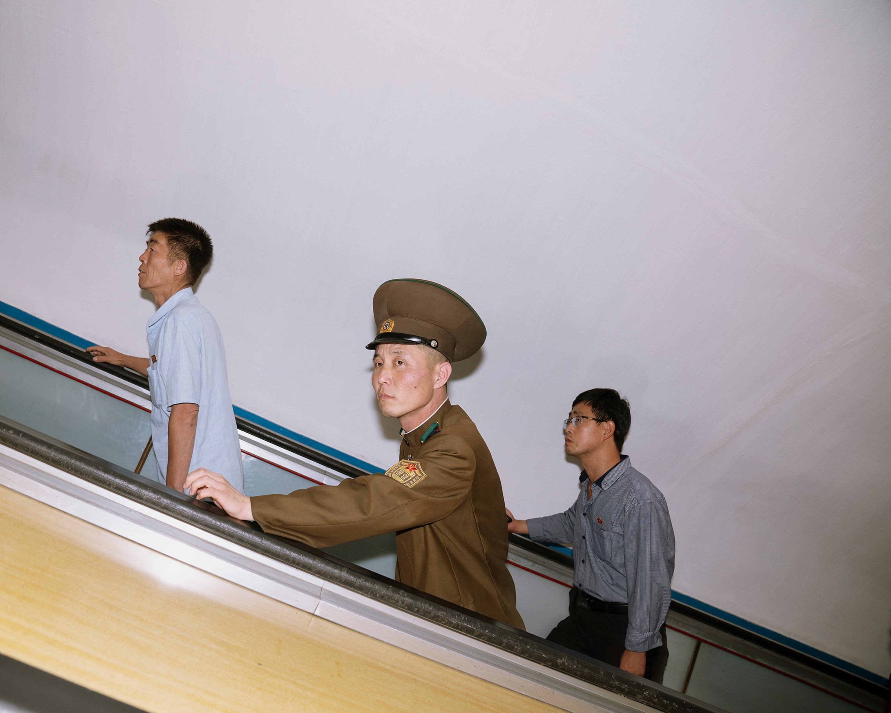 commuters in Pyongyang, North Korea