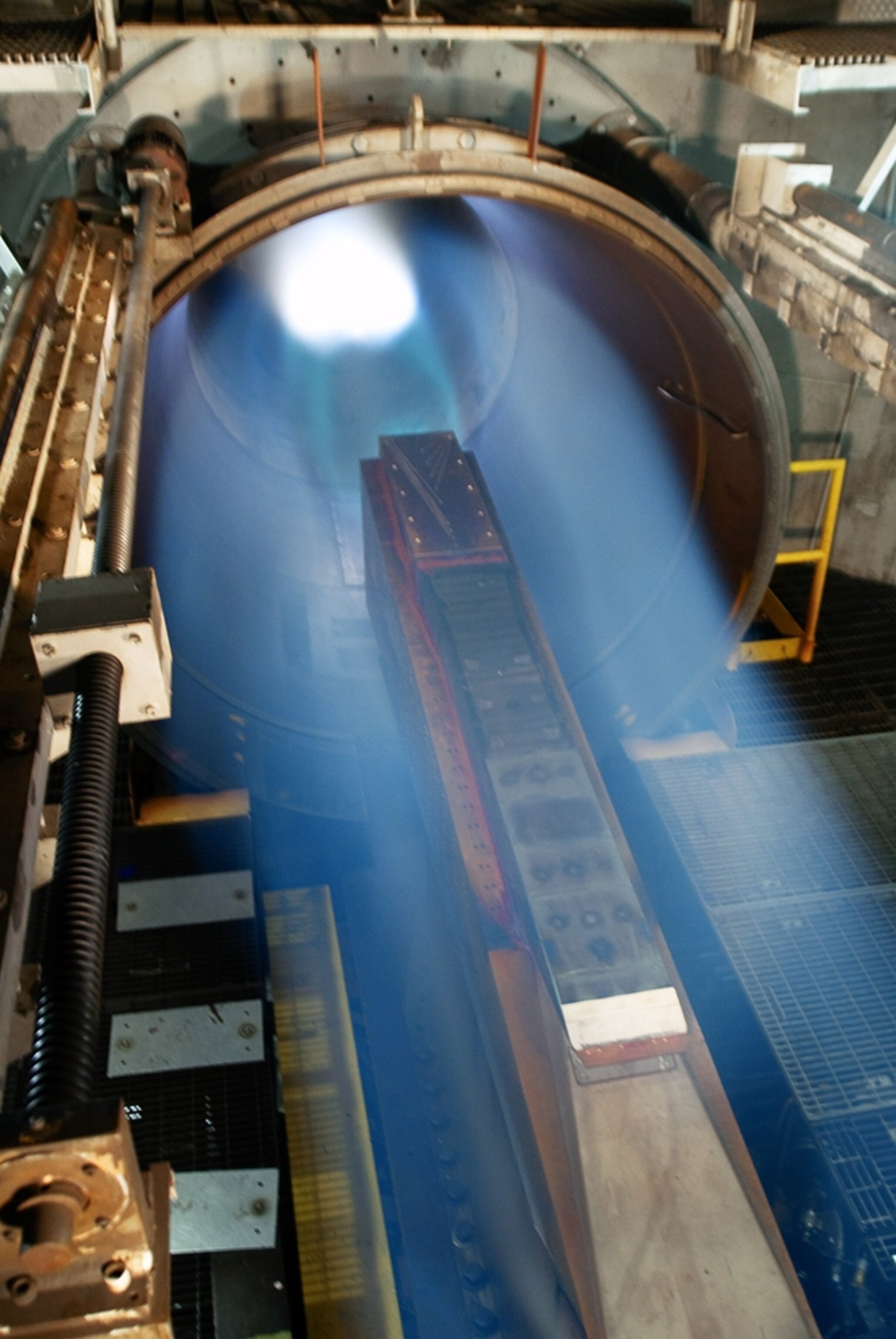 Scramjet engine picture: SJX61-2 engine in a wind tunnel, for a gallery on the future of flight