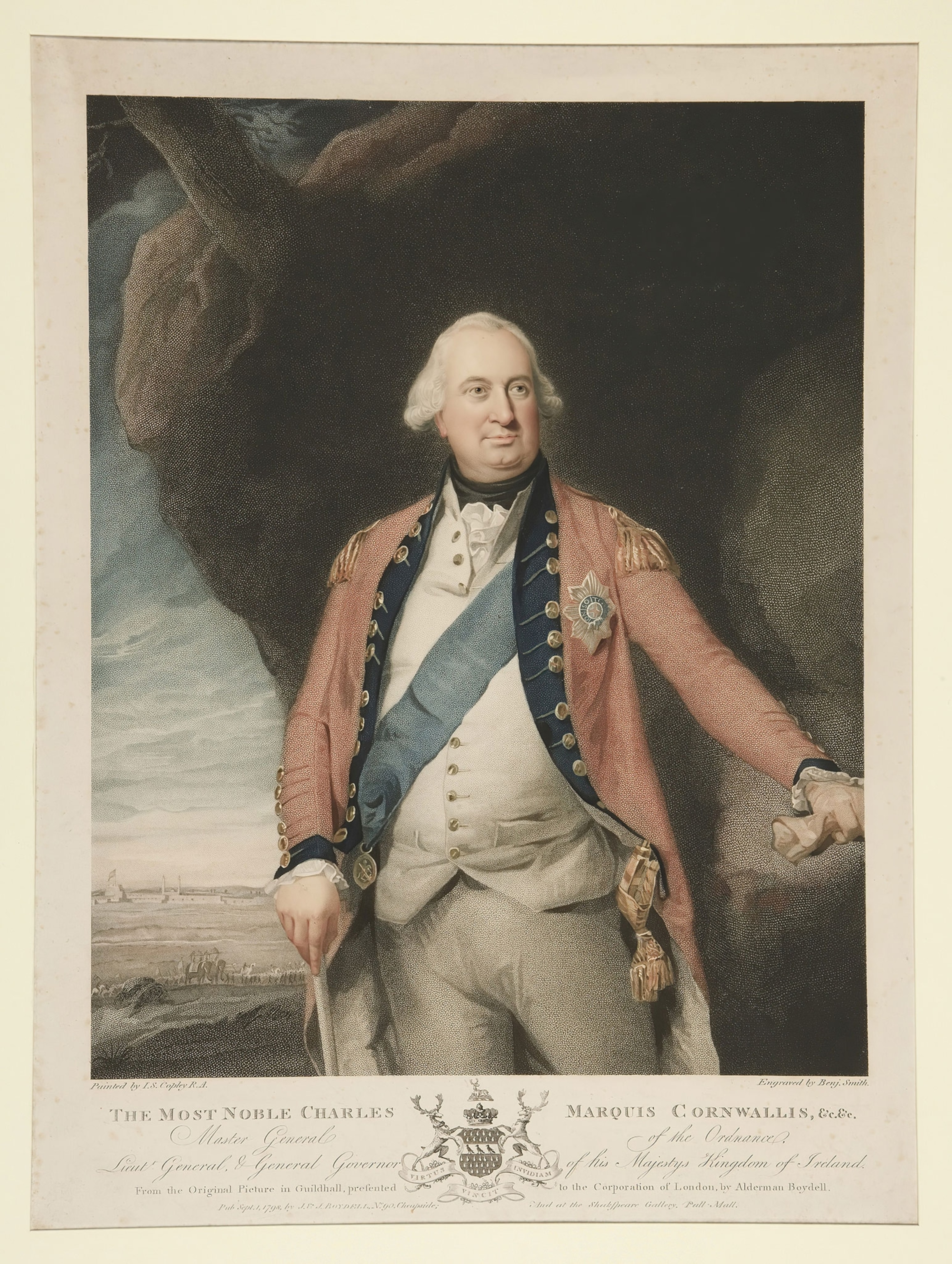 John Singleton Copley, American, 1738-1815, Cornwallis, Colored stipple.