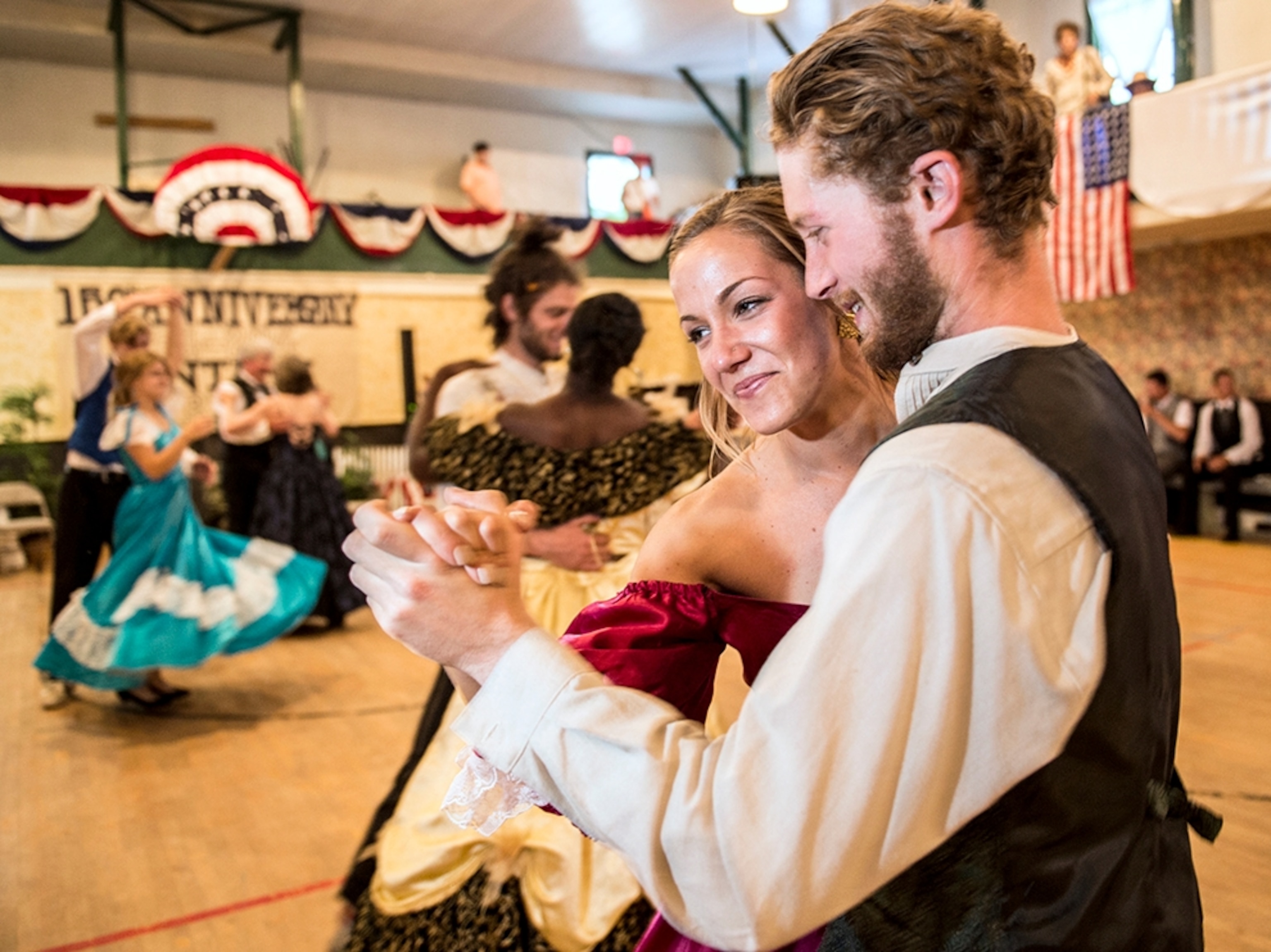 locals dancing at the Grand Victorian Ball for Montana Territory in Virginia City, Montana