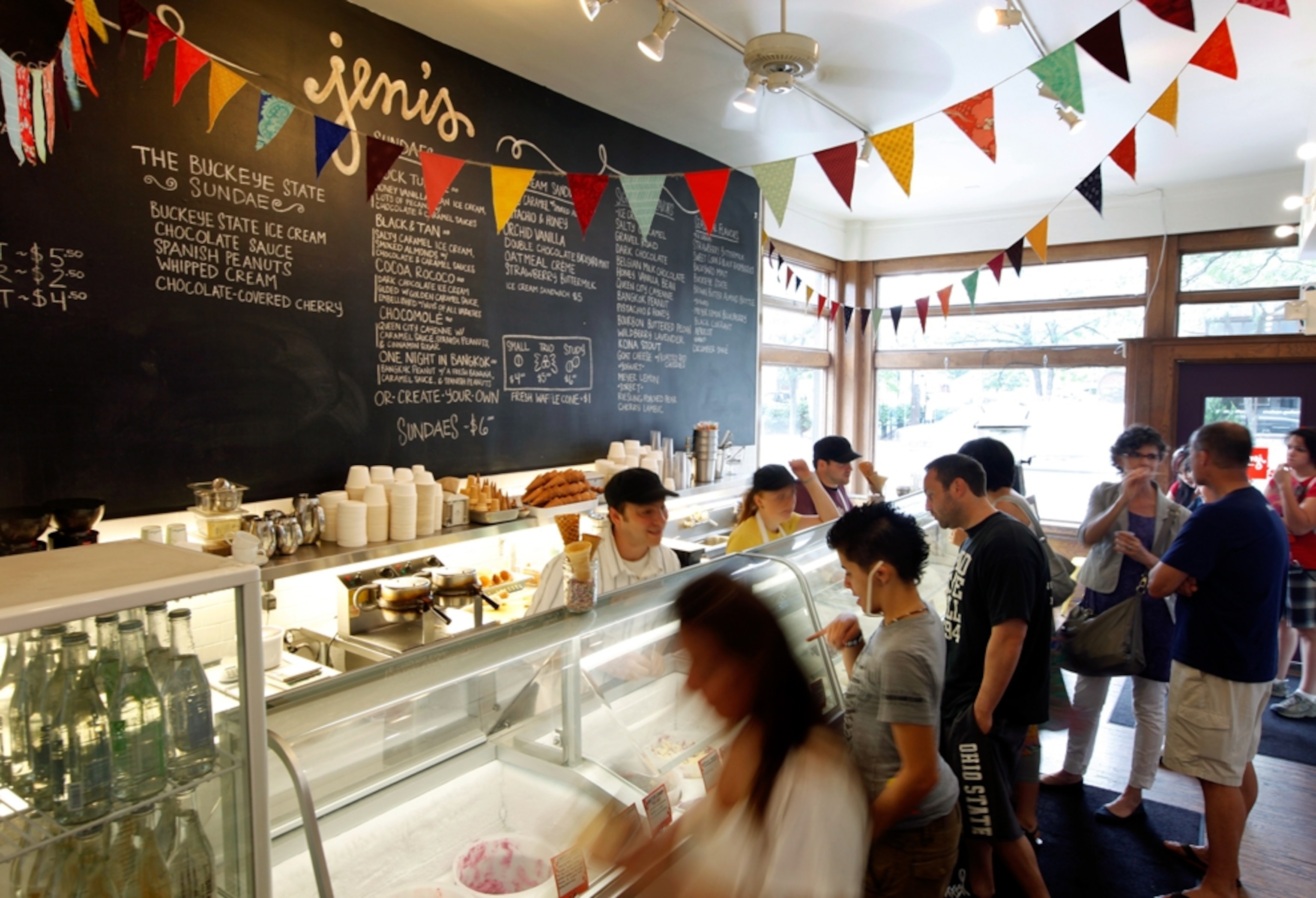 Customers order ice cream inside Jeni's Splendid ice cream in Columbus Ohio
