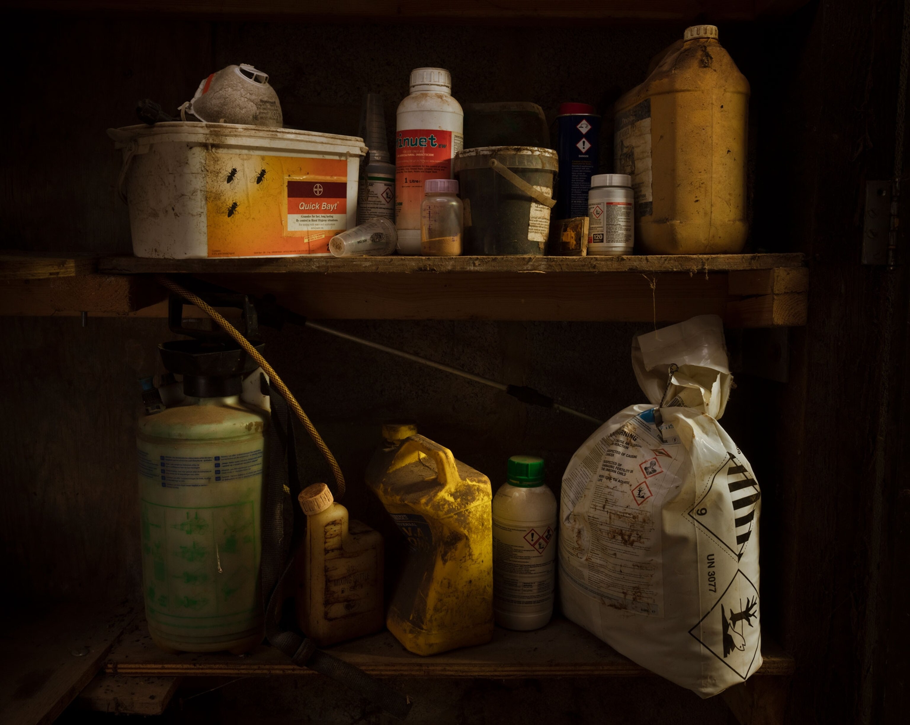 insecticides on a shelf