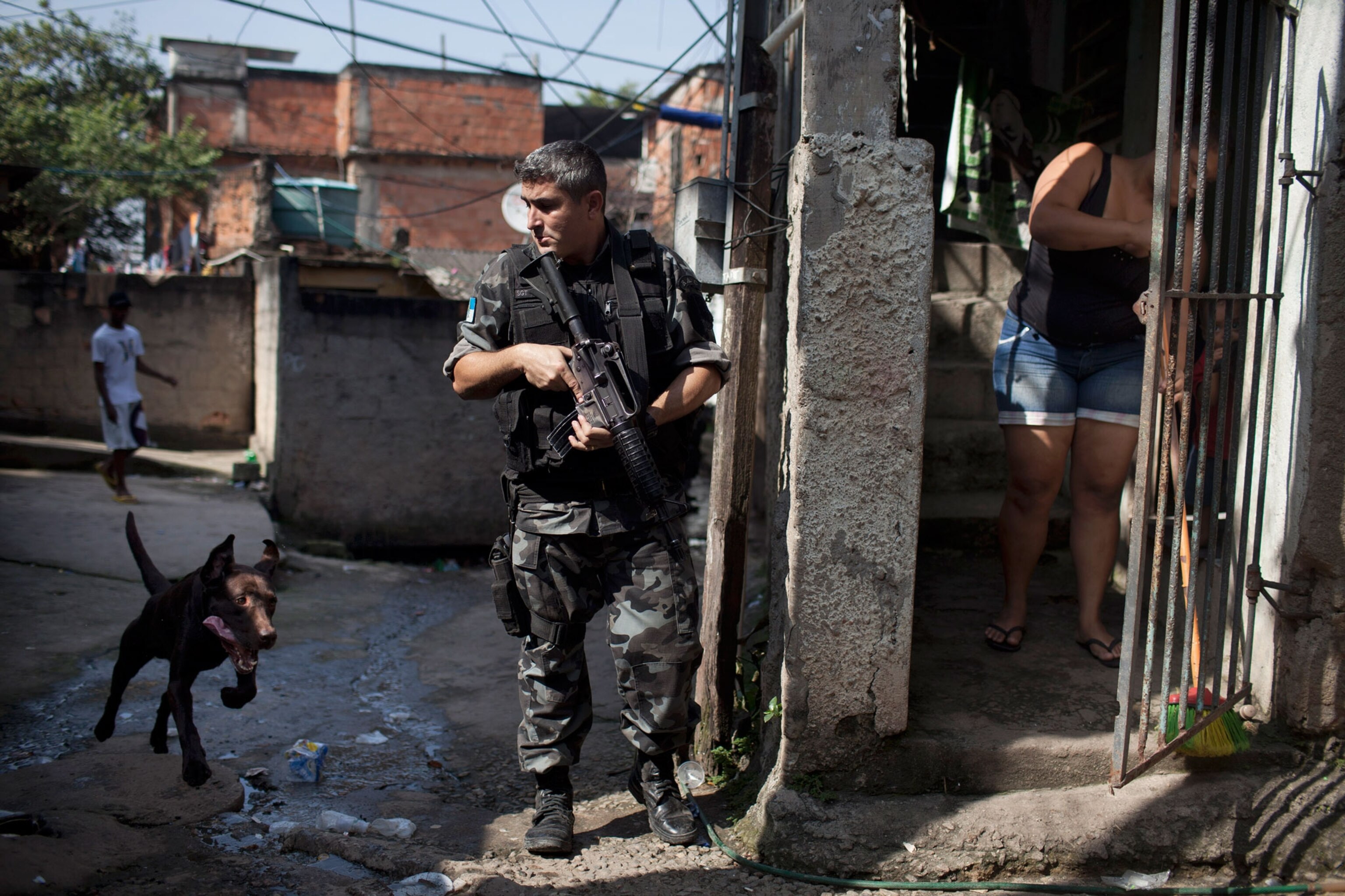 military police in Complexo do Alemao slum in Rio de Janeiro