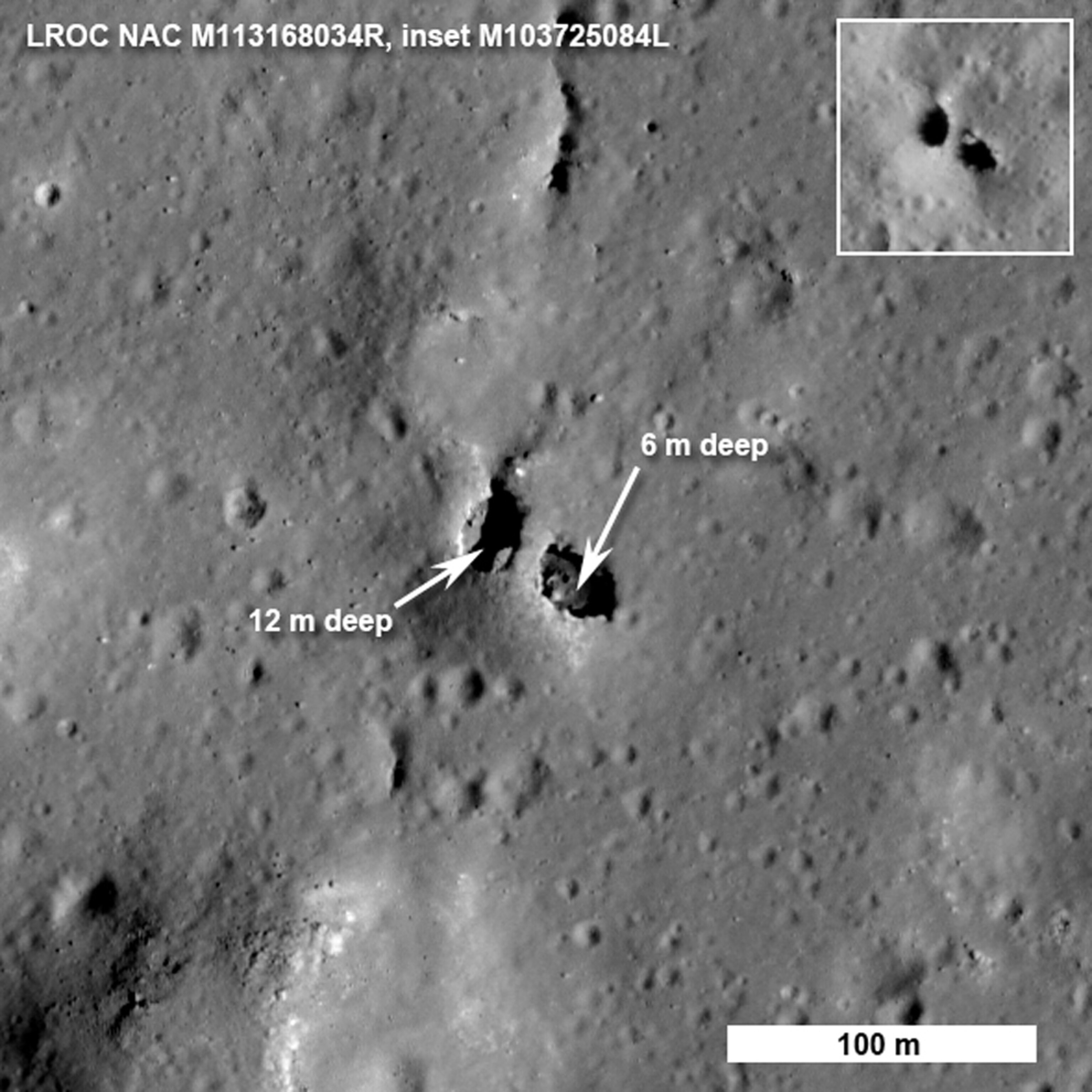 A picture of a natural bridge found on the moon