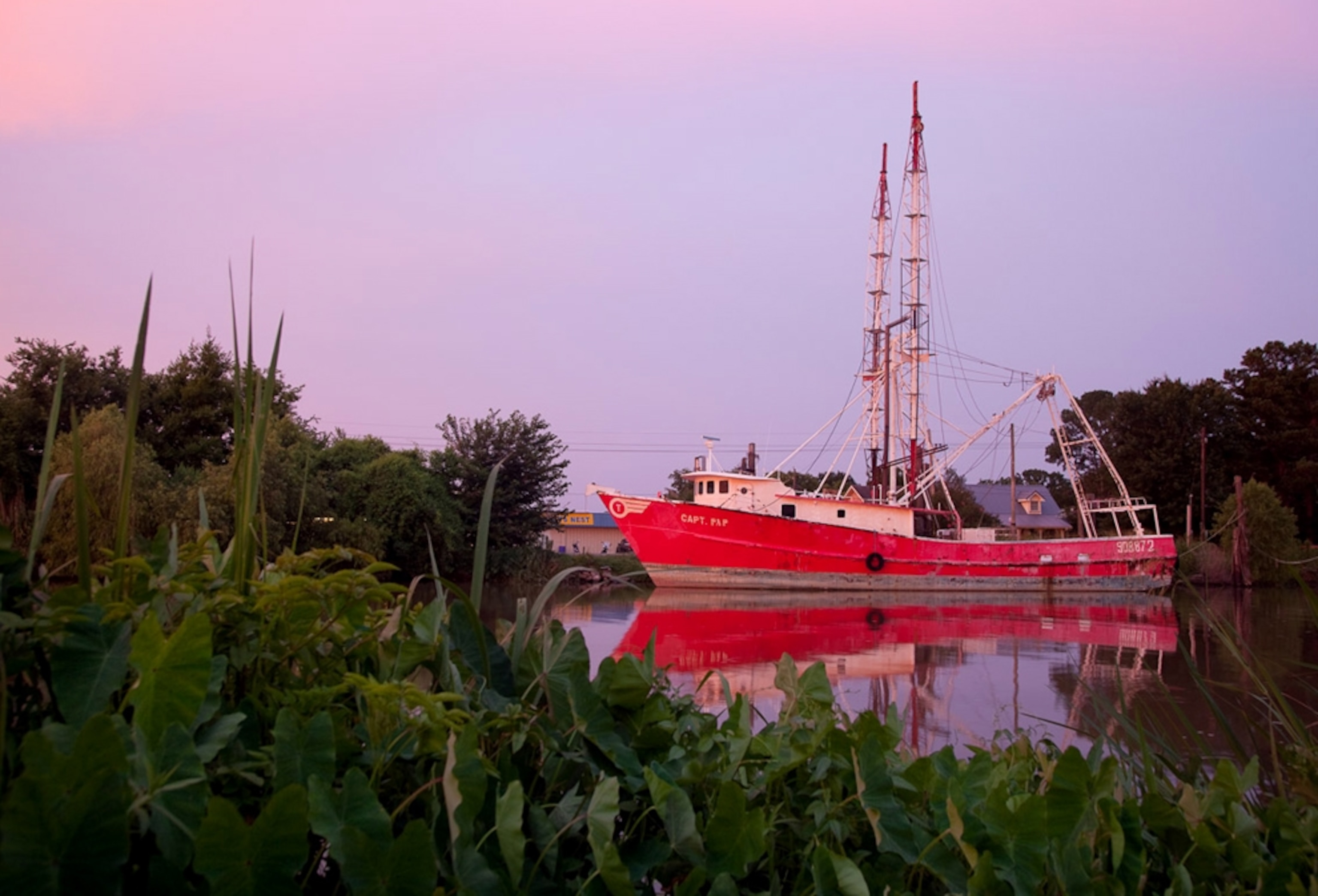 Shrimp boat at dusk